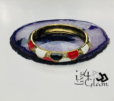 Trinidad and Tobago Red,White and Black Pattern Bangle