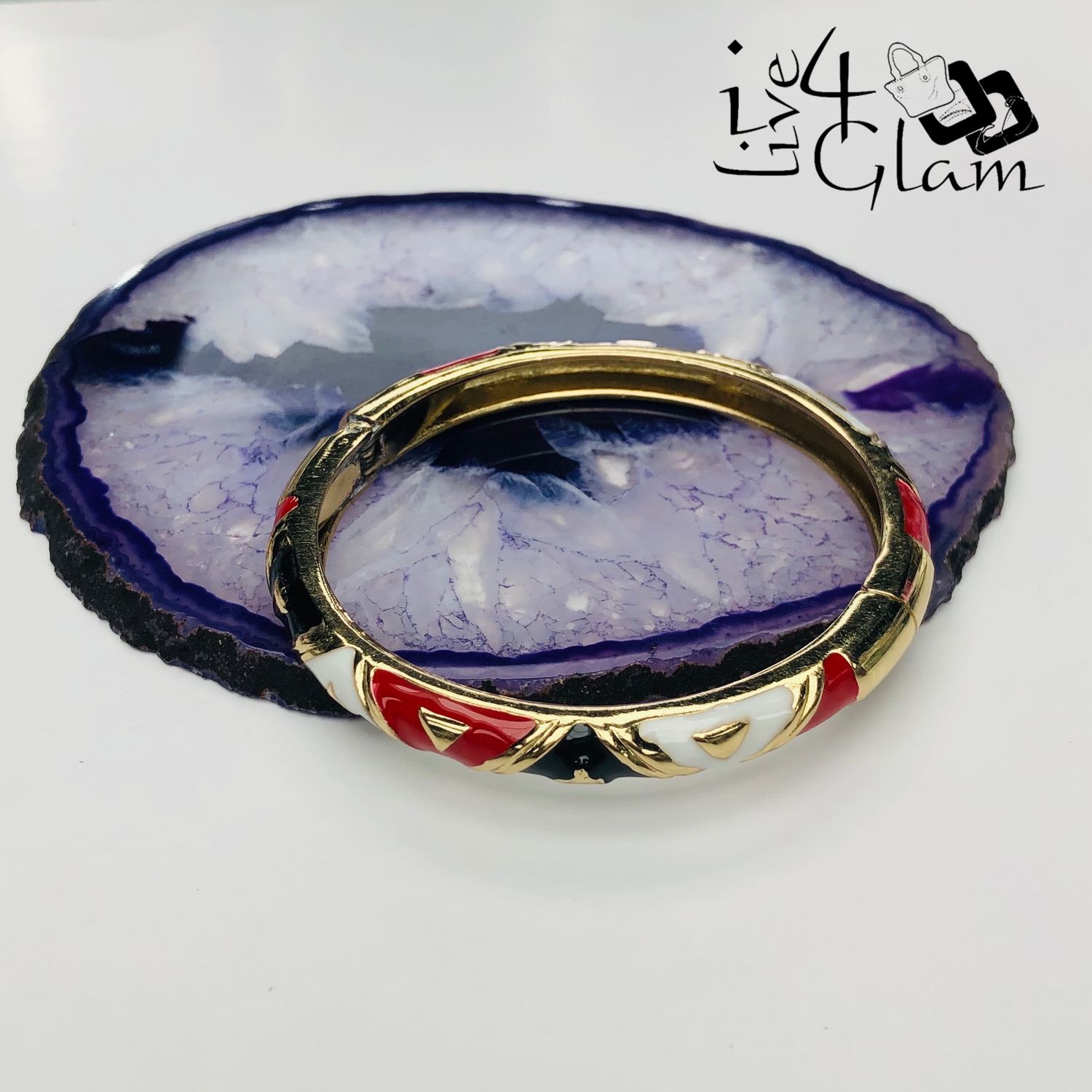 Trinidad and Tobago Red,White and Black Triangle Bangle