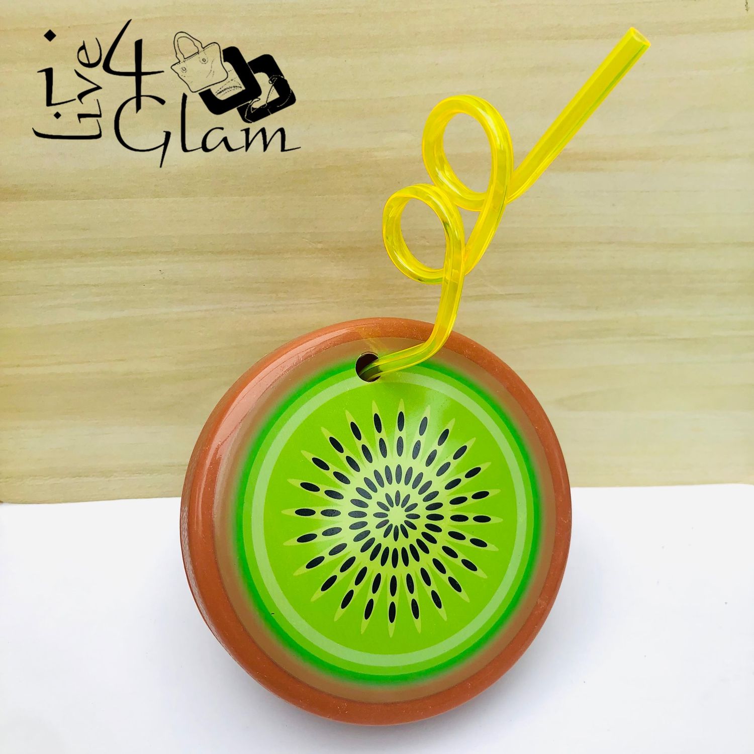 Kiwi Fruit Cup with Fancy Straw