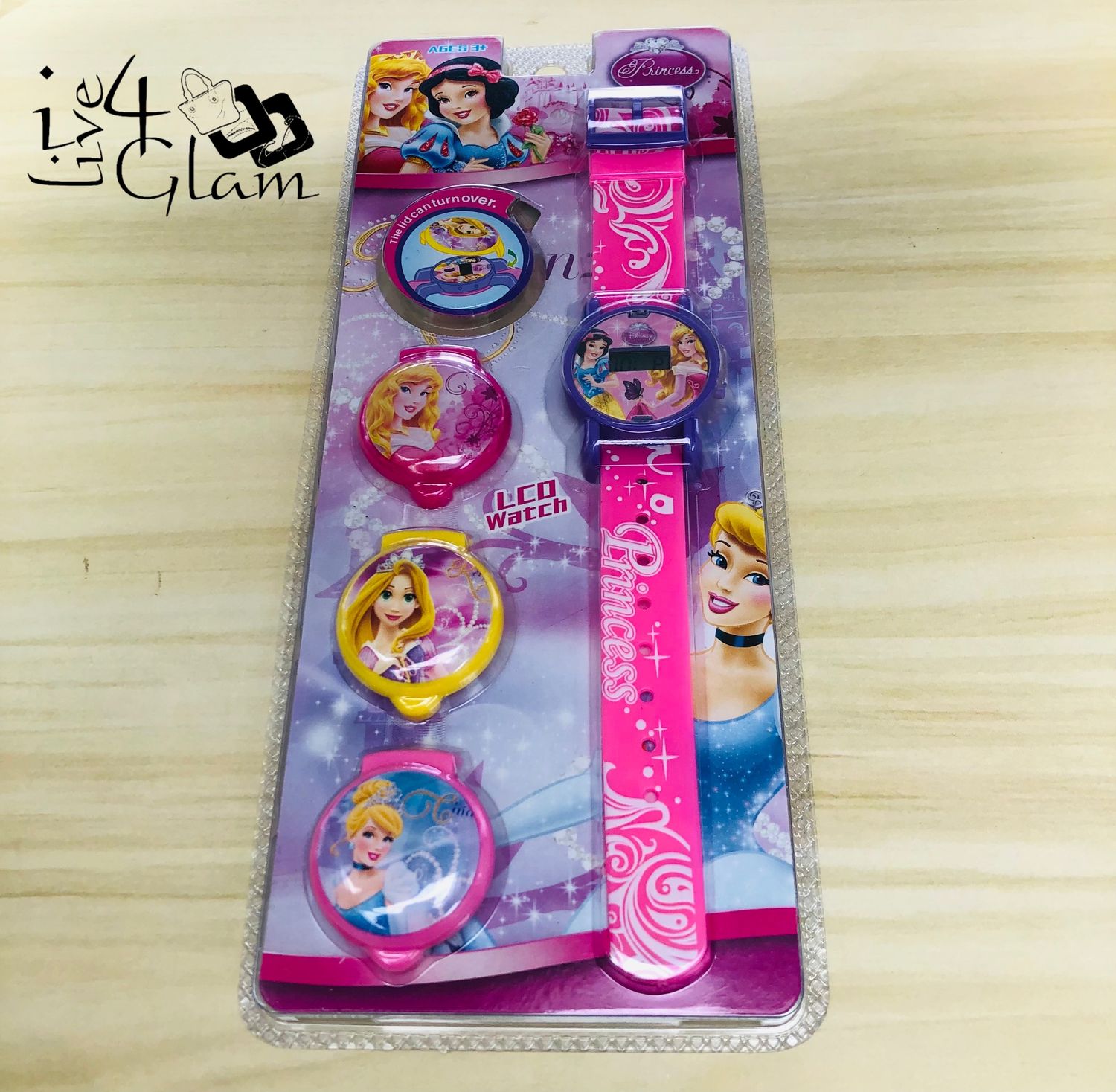 Princess Kid&#39;s LCD Watch with Changeable Lid