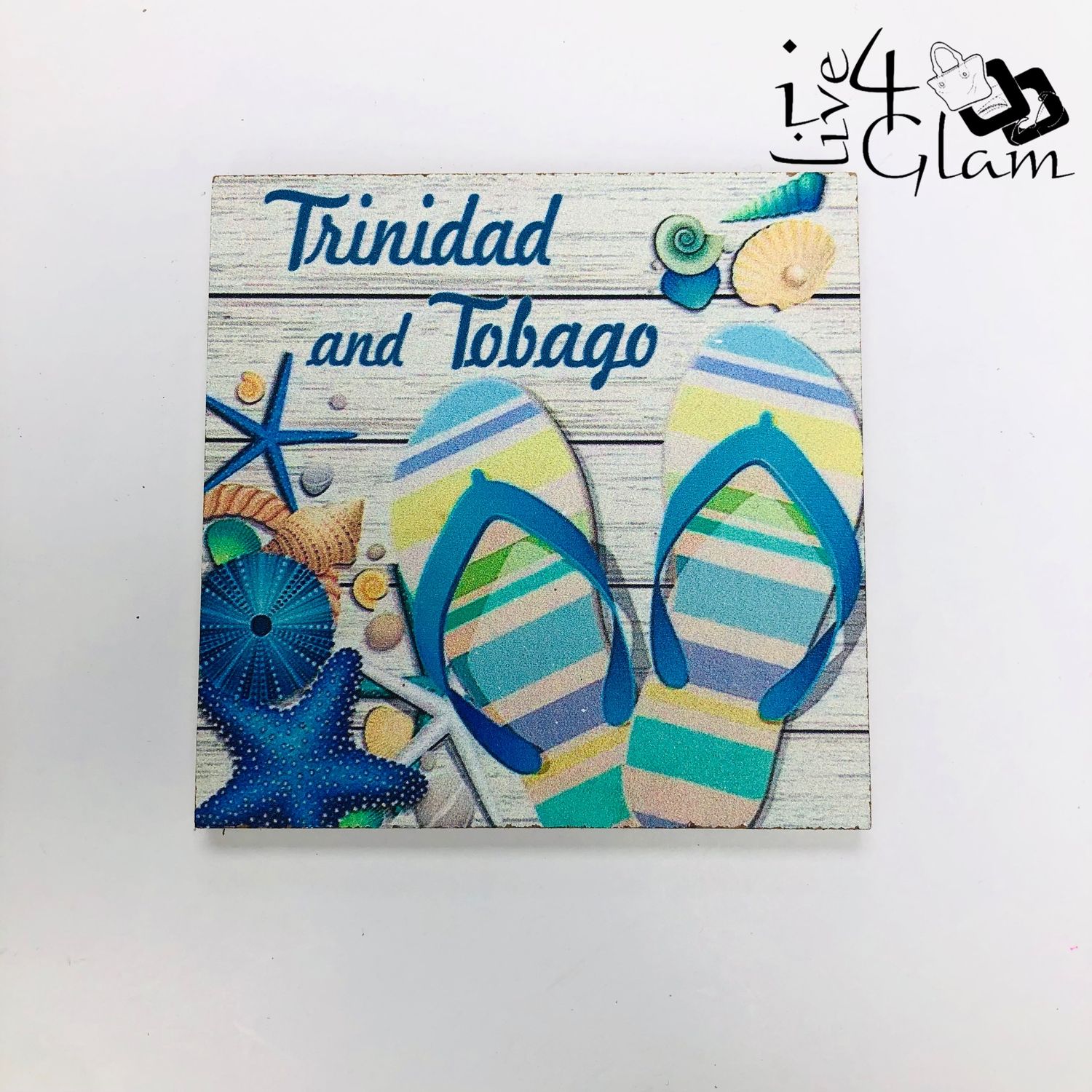 Trindad and Tobago Wooden Coaster Slippers Design