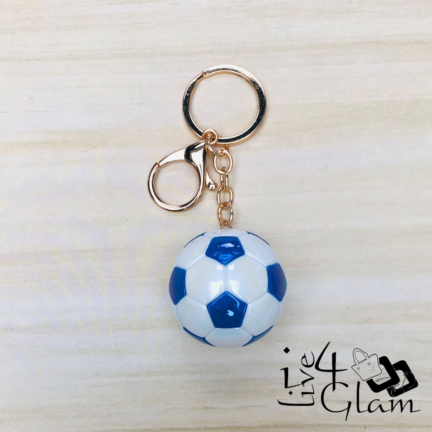 Blue Football Keychain