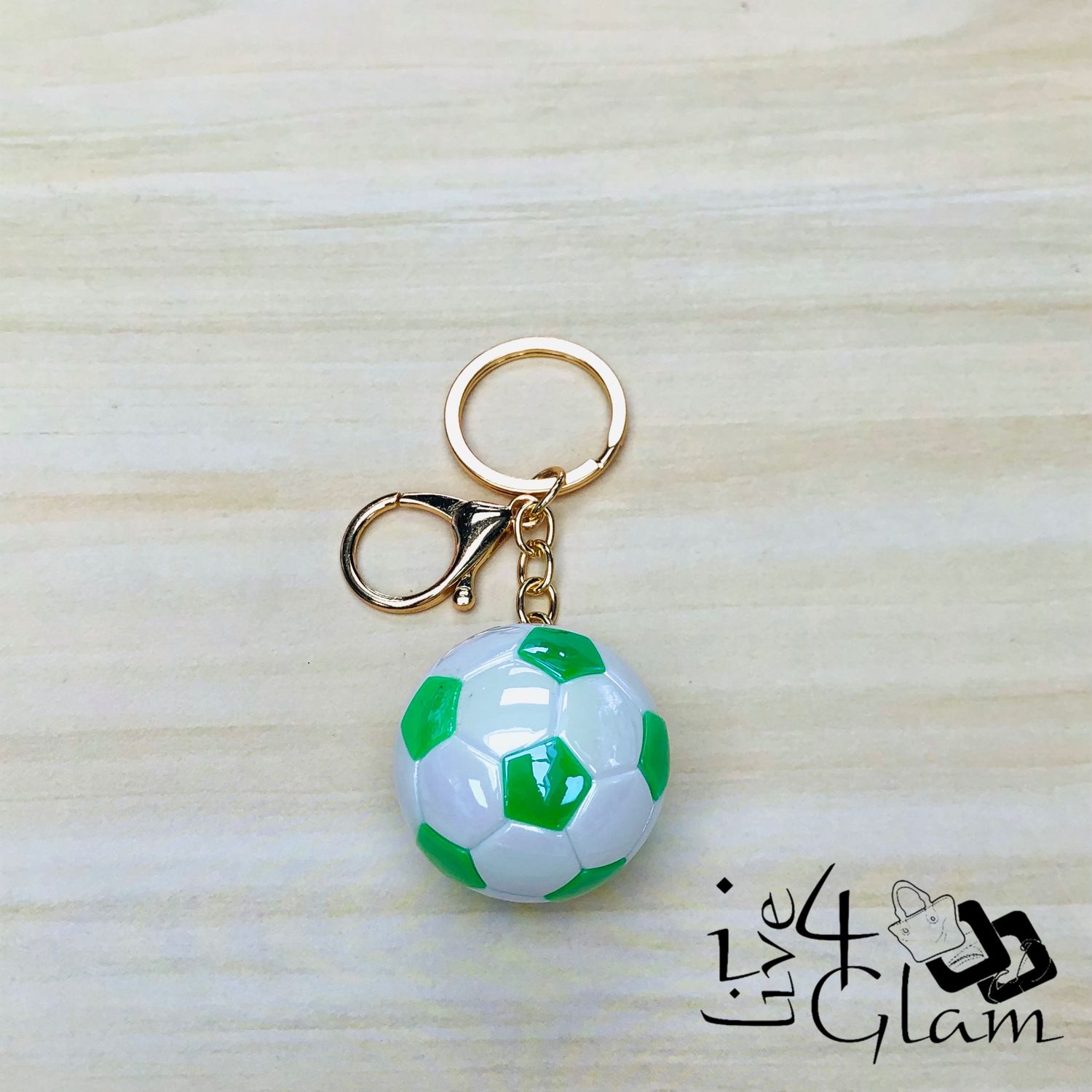 Green Football Keychain