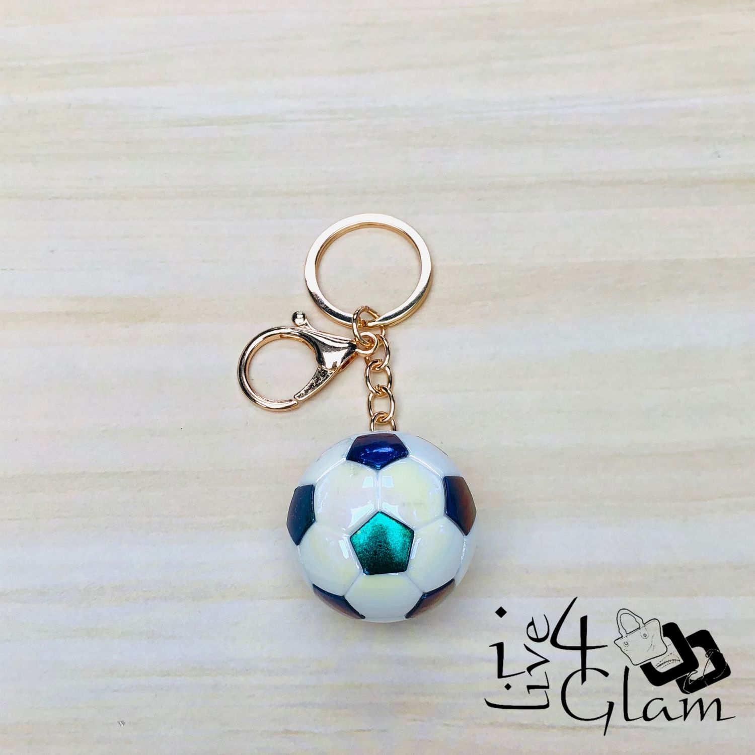 Black Iridescent Football Keychain