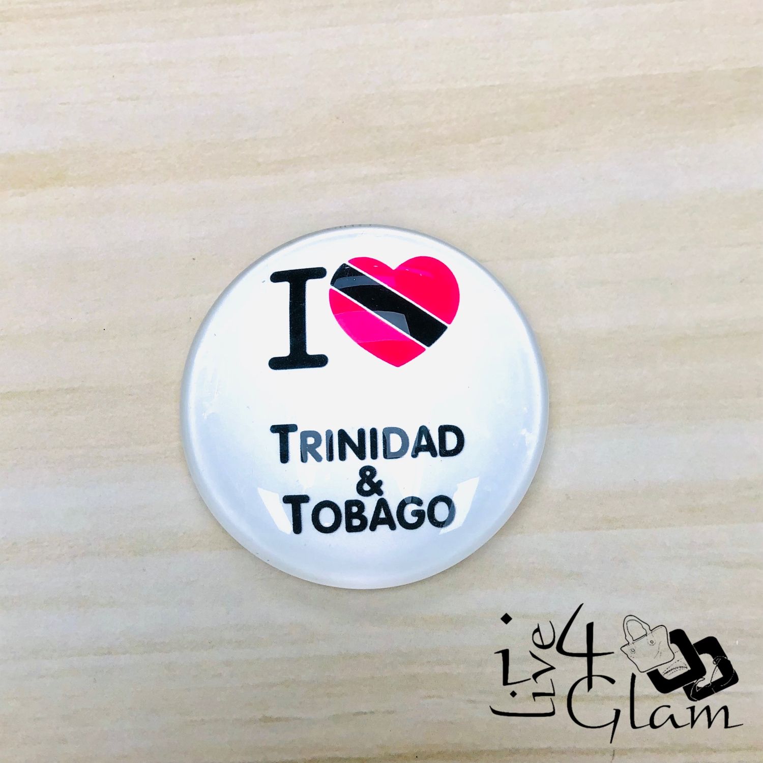 Clear I Love Trinidad and Tobago Souvenir Magnet
