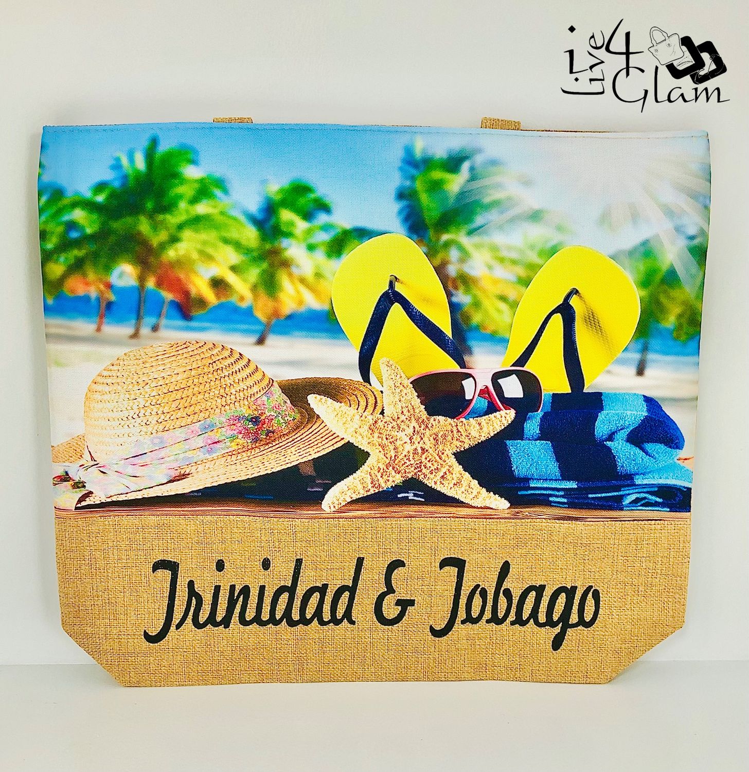 Beach Hat with Starfish Beach Tote Bag