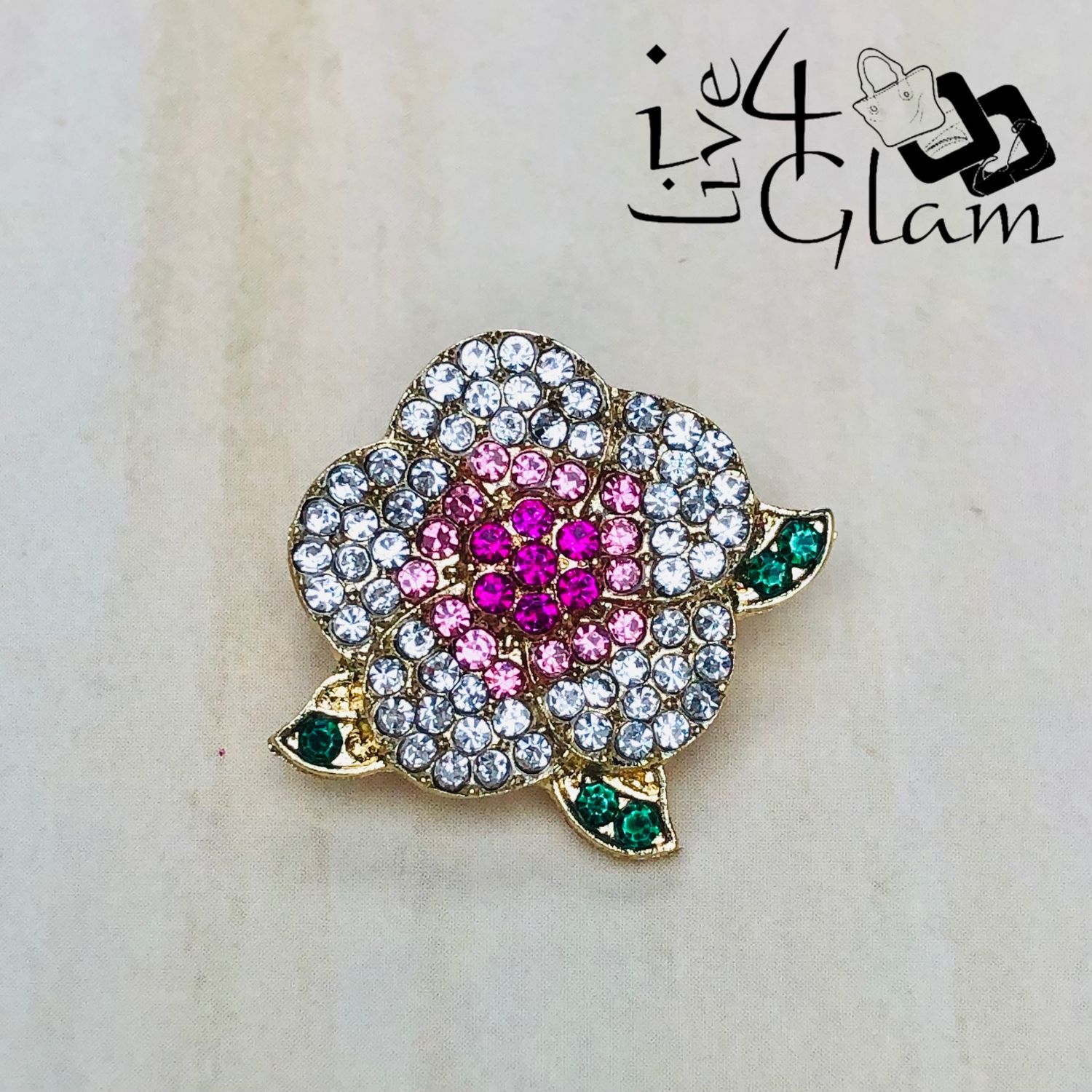 Dainty Rhinestone Flower Broach