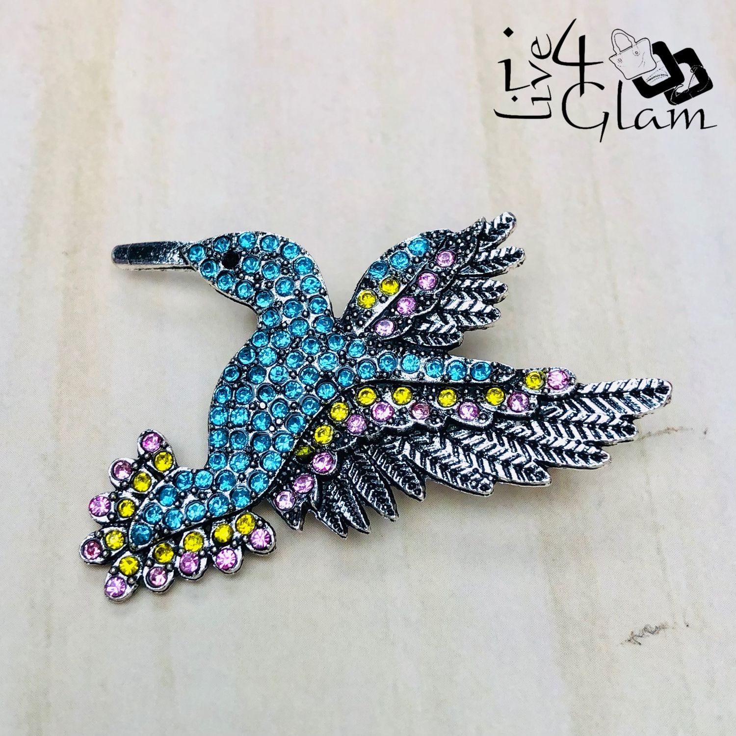 Rhinestone Hummingbird Broach