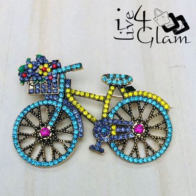 Rhinestone Bicycle Broach