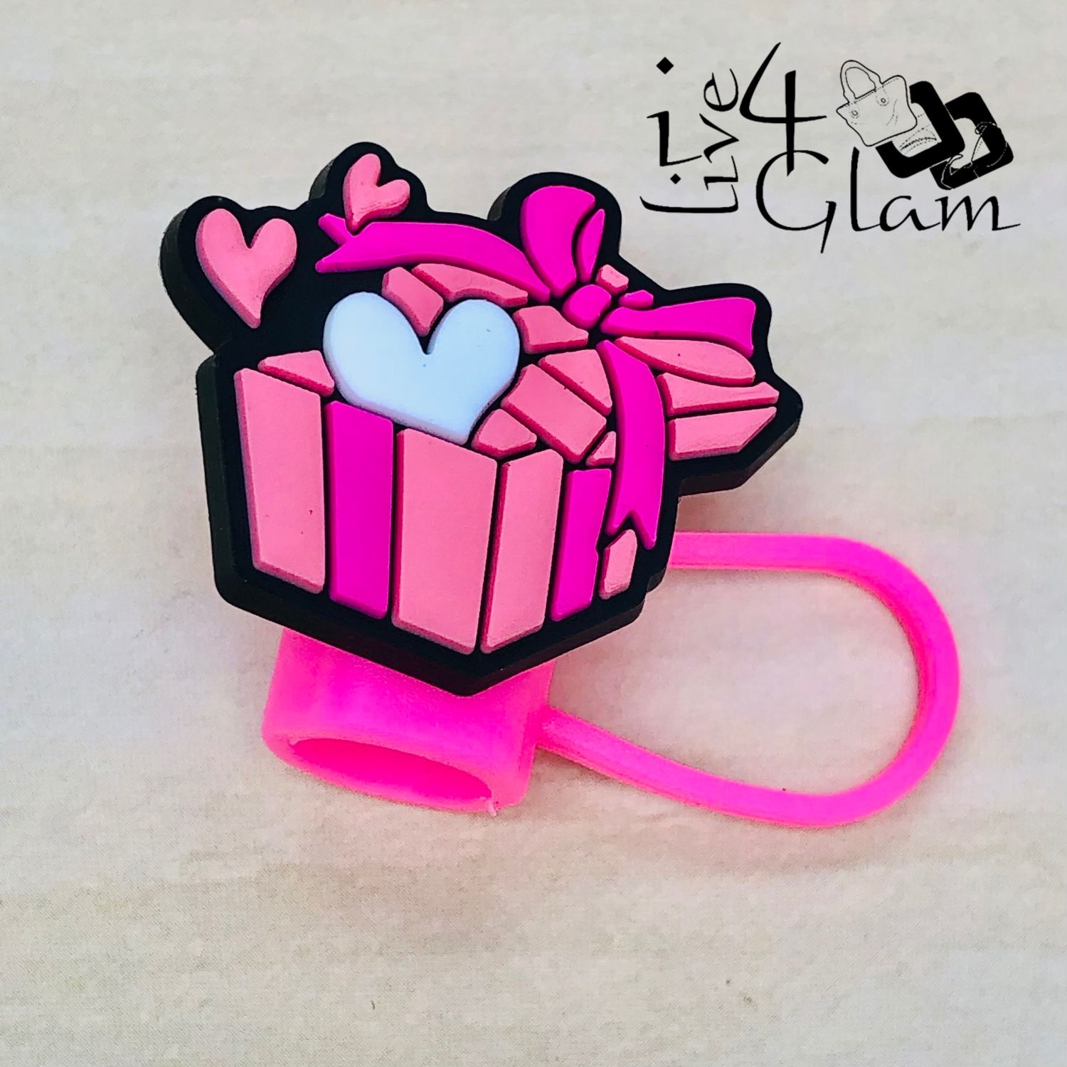Pink Gift Large Straw Cover