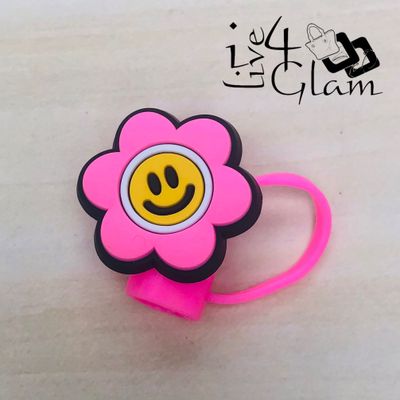 Pink Daisy Smiley Face Large Straw Cover
