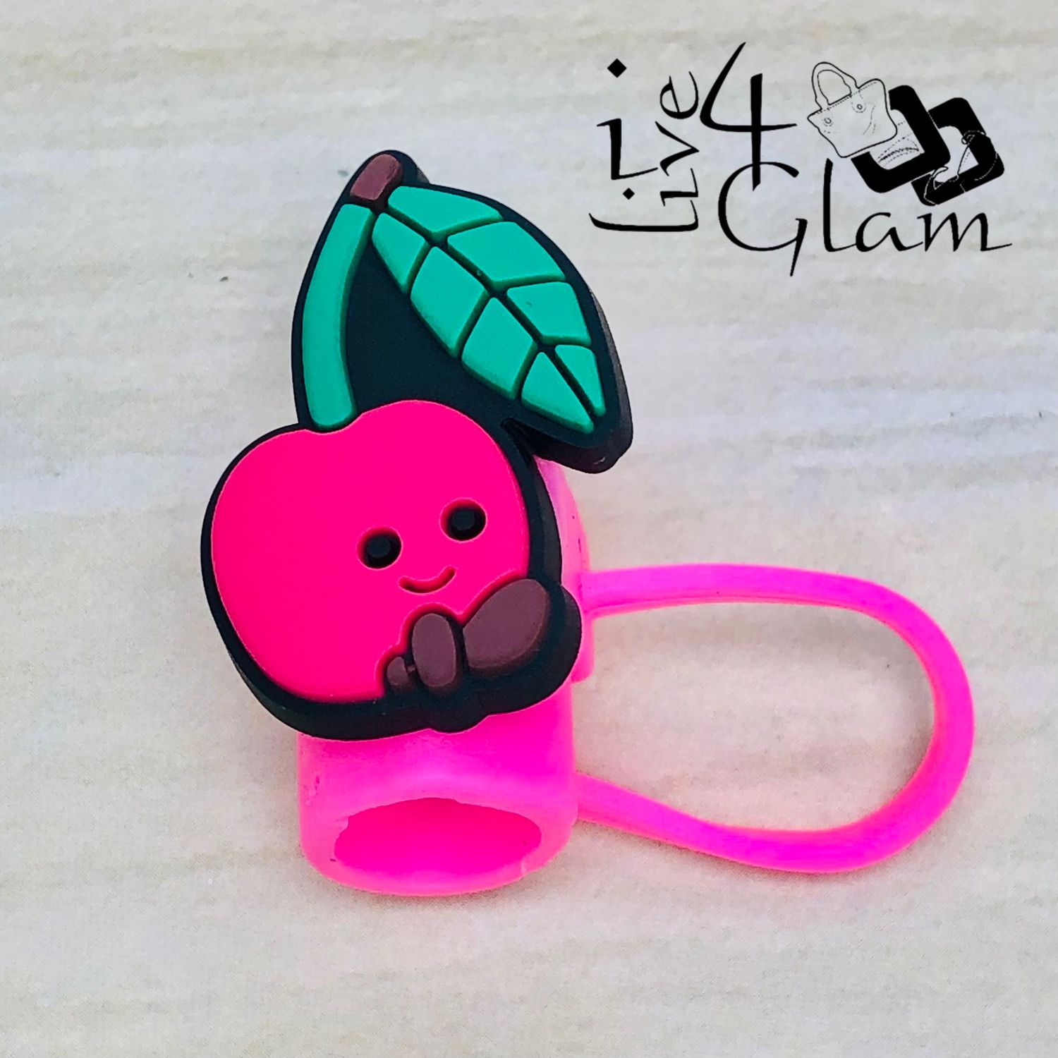 Pink Cherry Large Straw Cover