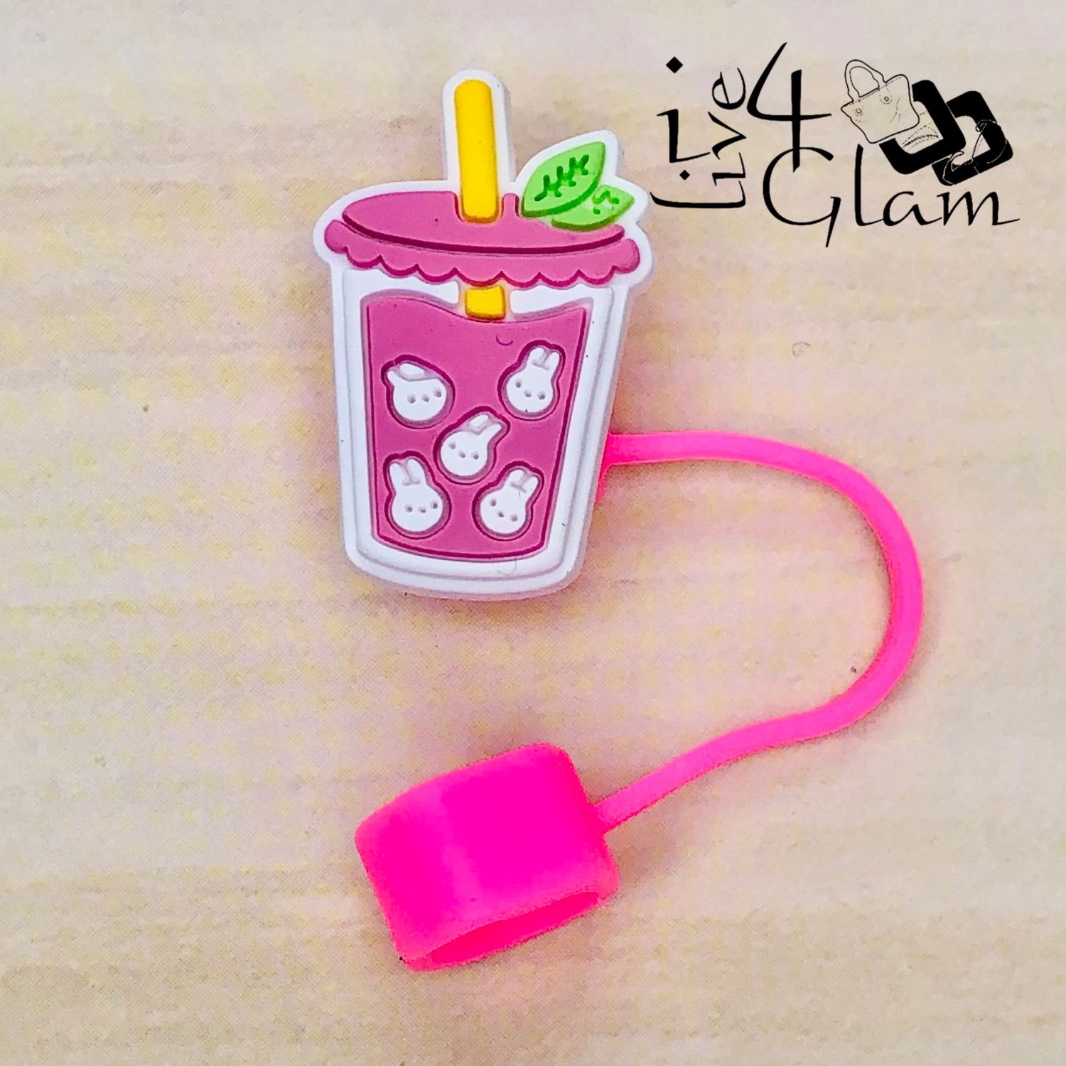 Pink Smoothie Large Straw Cover