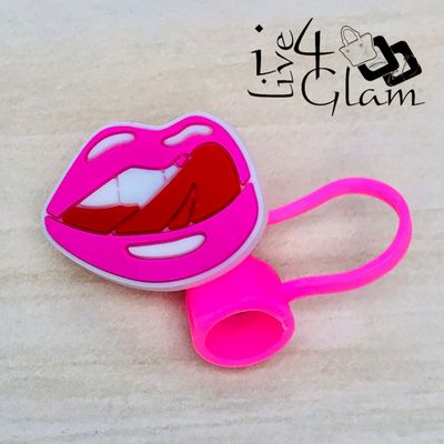 Pink Licking Lips Large Straw Cover