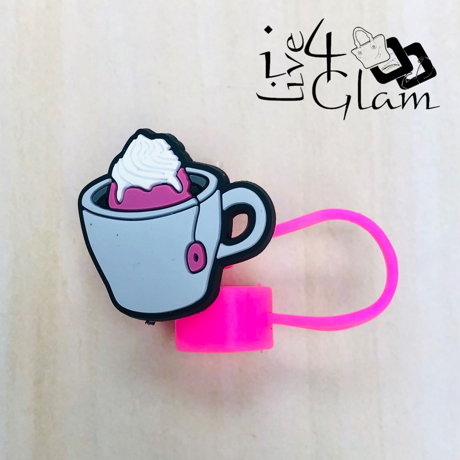 Pink Tea Large Straw Cover