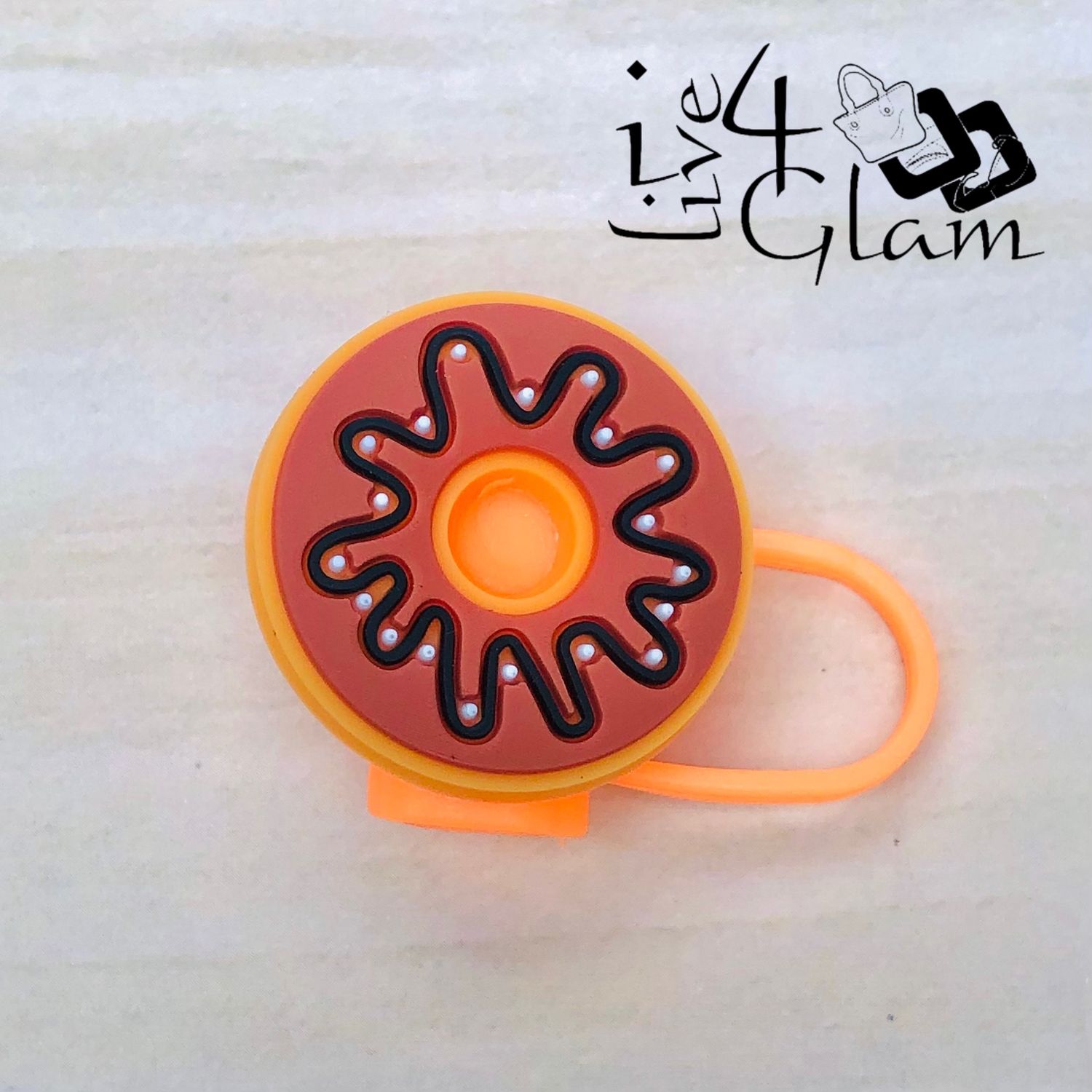 Orange Donut Large Straw Cover
