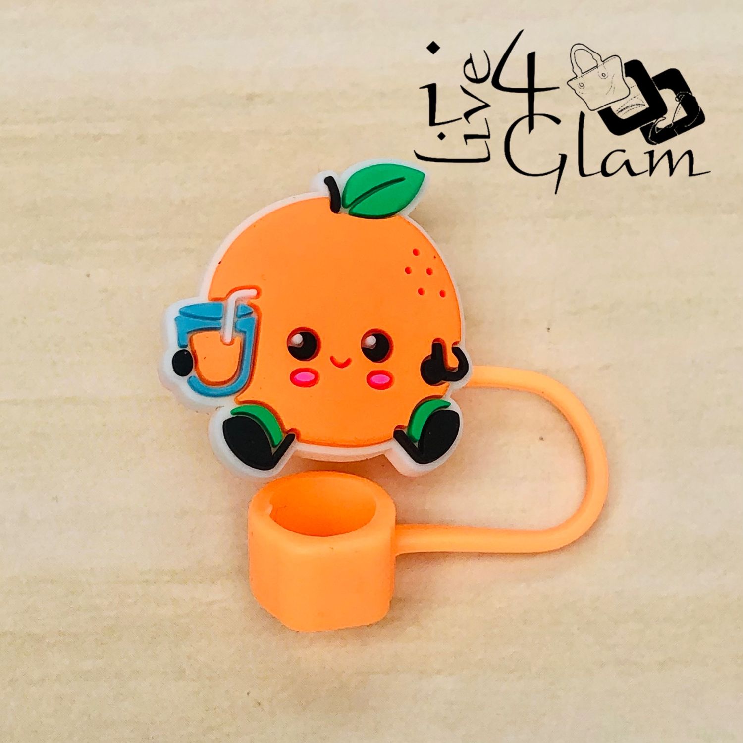 Orange Fruit Large Straw Cover