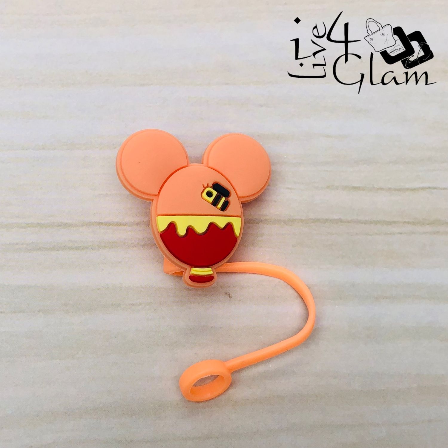 Silicone Straw Cover, Style: Orange Mickey Balloon