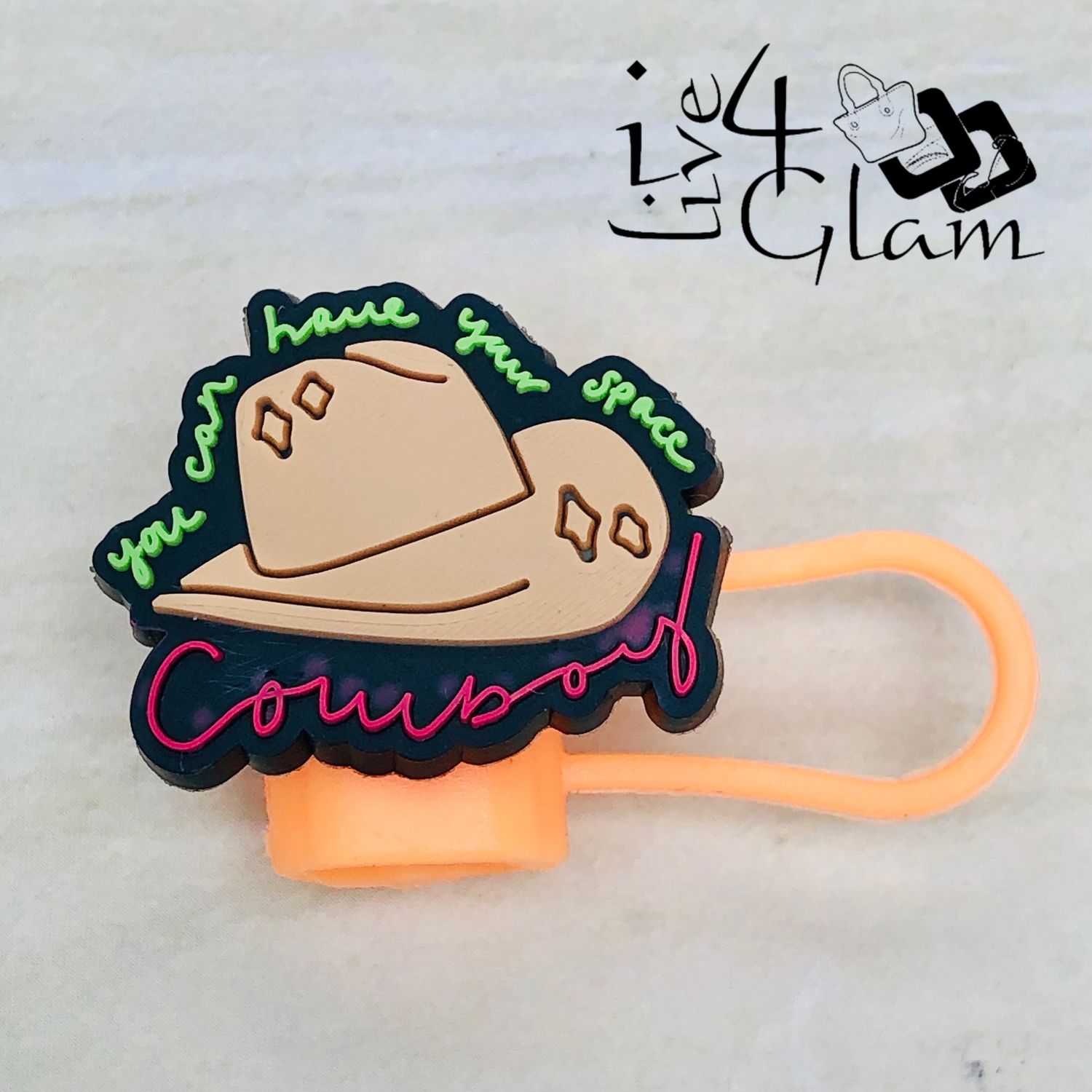 Orange Cowboy Large Straw Cover