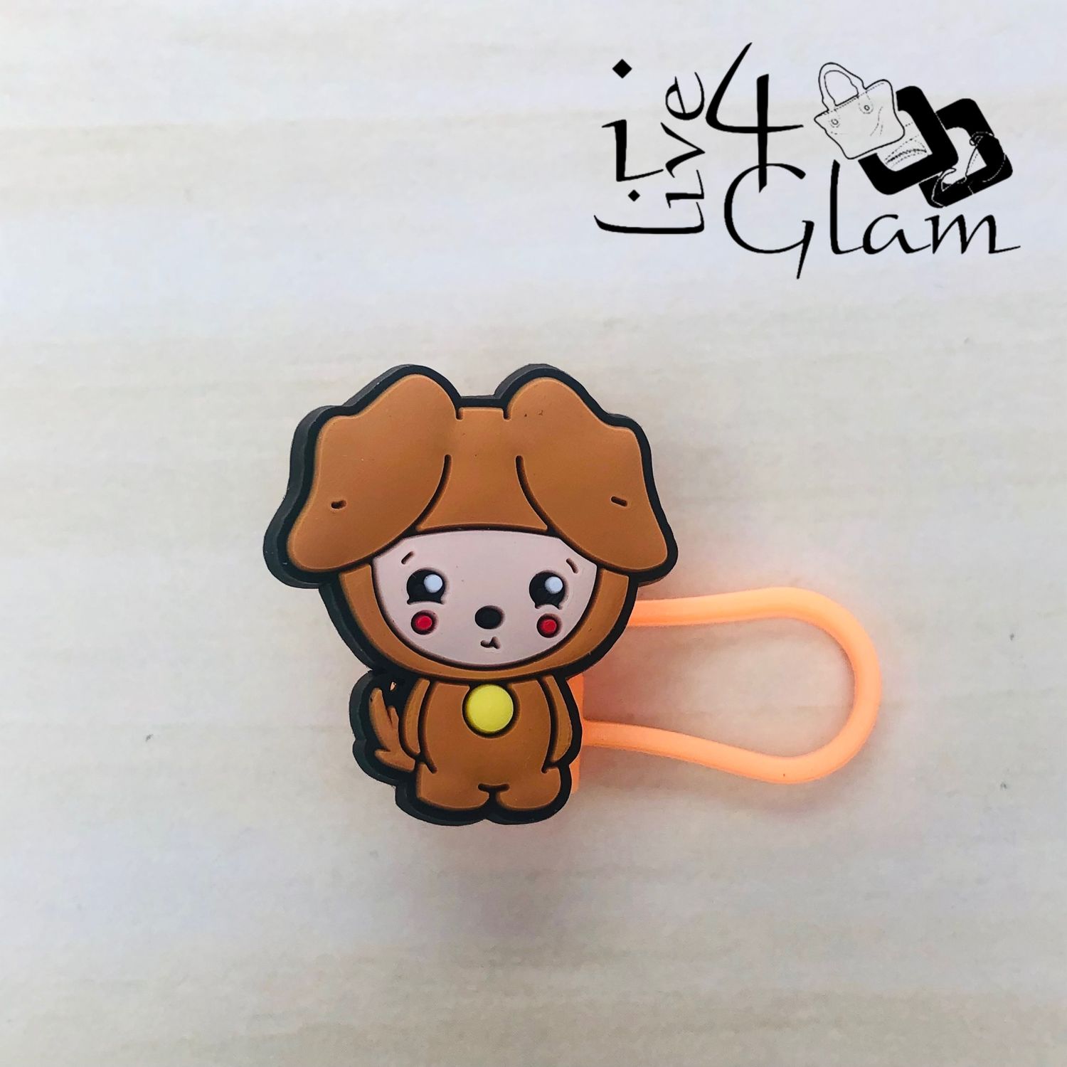 Orange Puppy Large Straw Cover