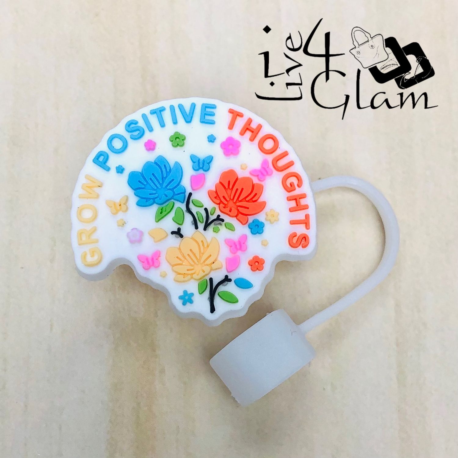 Inspirational Large Straw Cover , Style: Grow Positive Thoughts