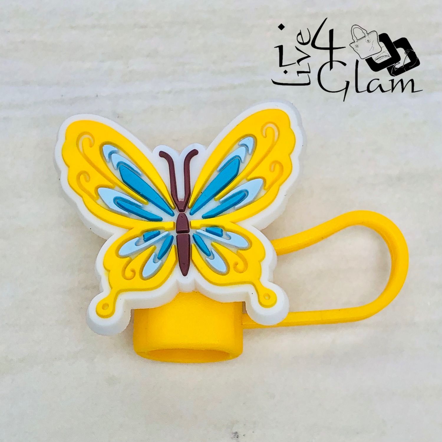 Butterfly Large Straw Cover , Style: Yellow and Blue