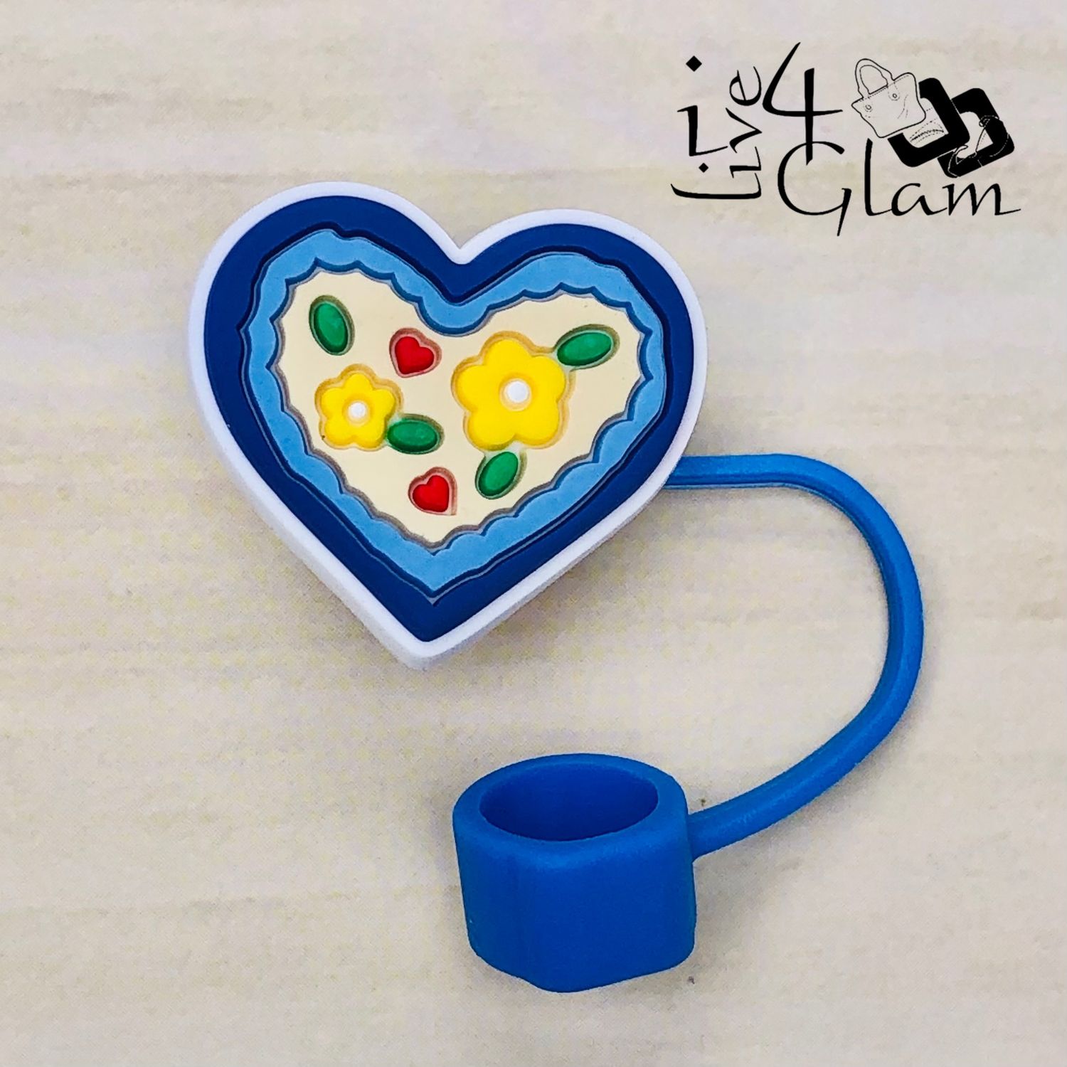 Heart Shaped Large Straw Cover , Style: Flower
