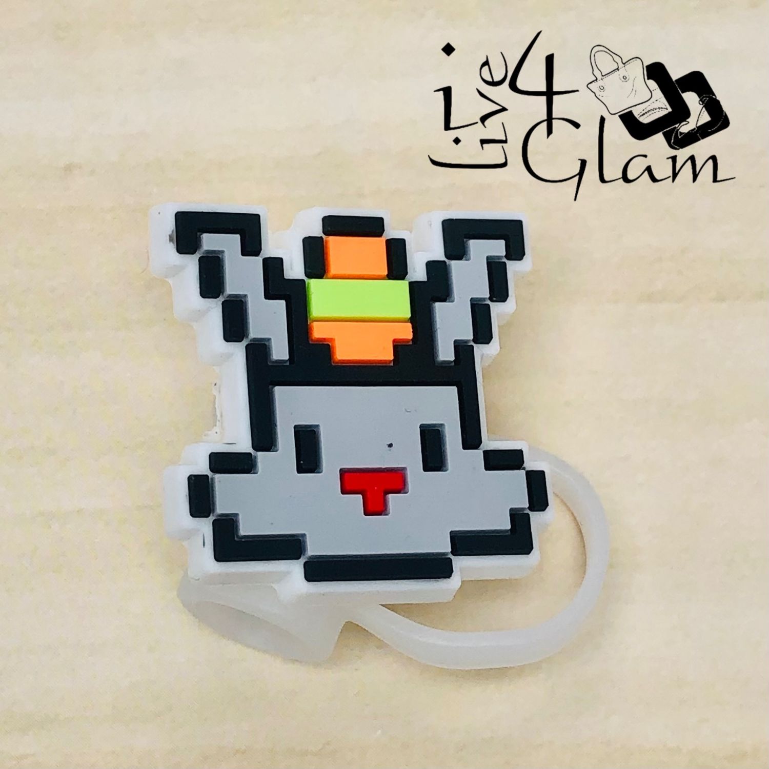 Bunny Large Straw Cover , Style: Pixelated Bunny