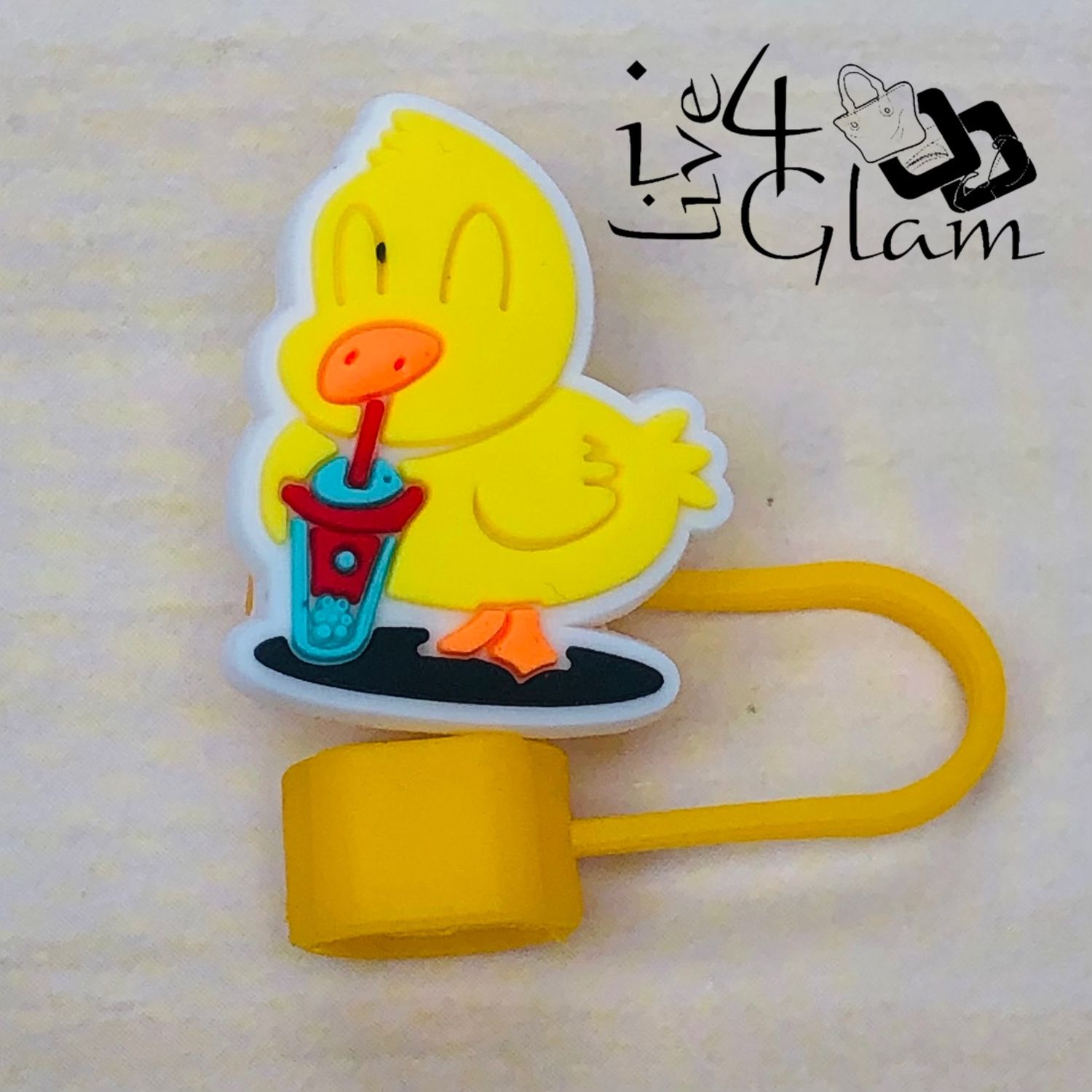 Yellow Duck Large Straw Cover , Style: Duck w Drink