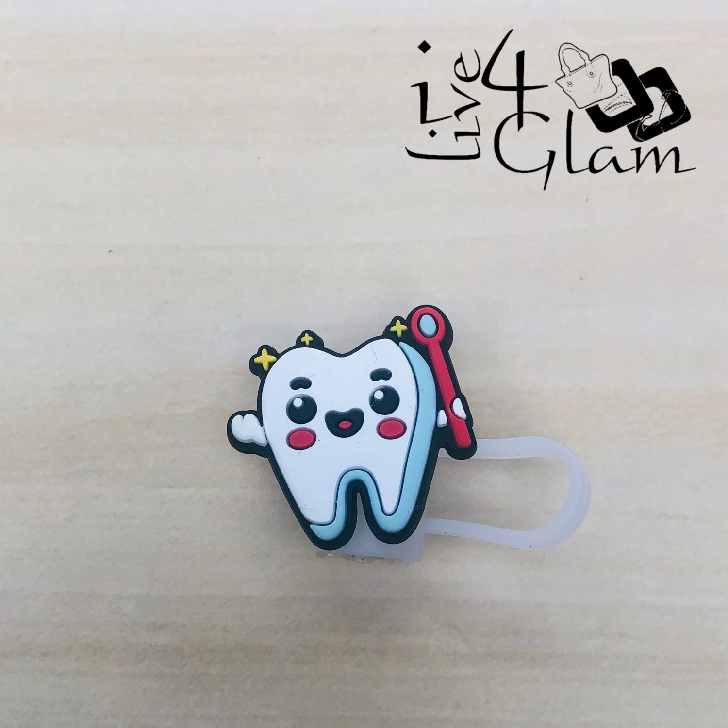 Large Tooth Silicone Straw Cover, Style: Smiling Tooth