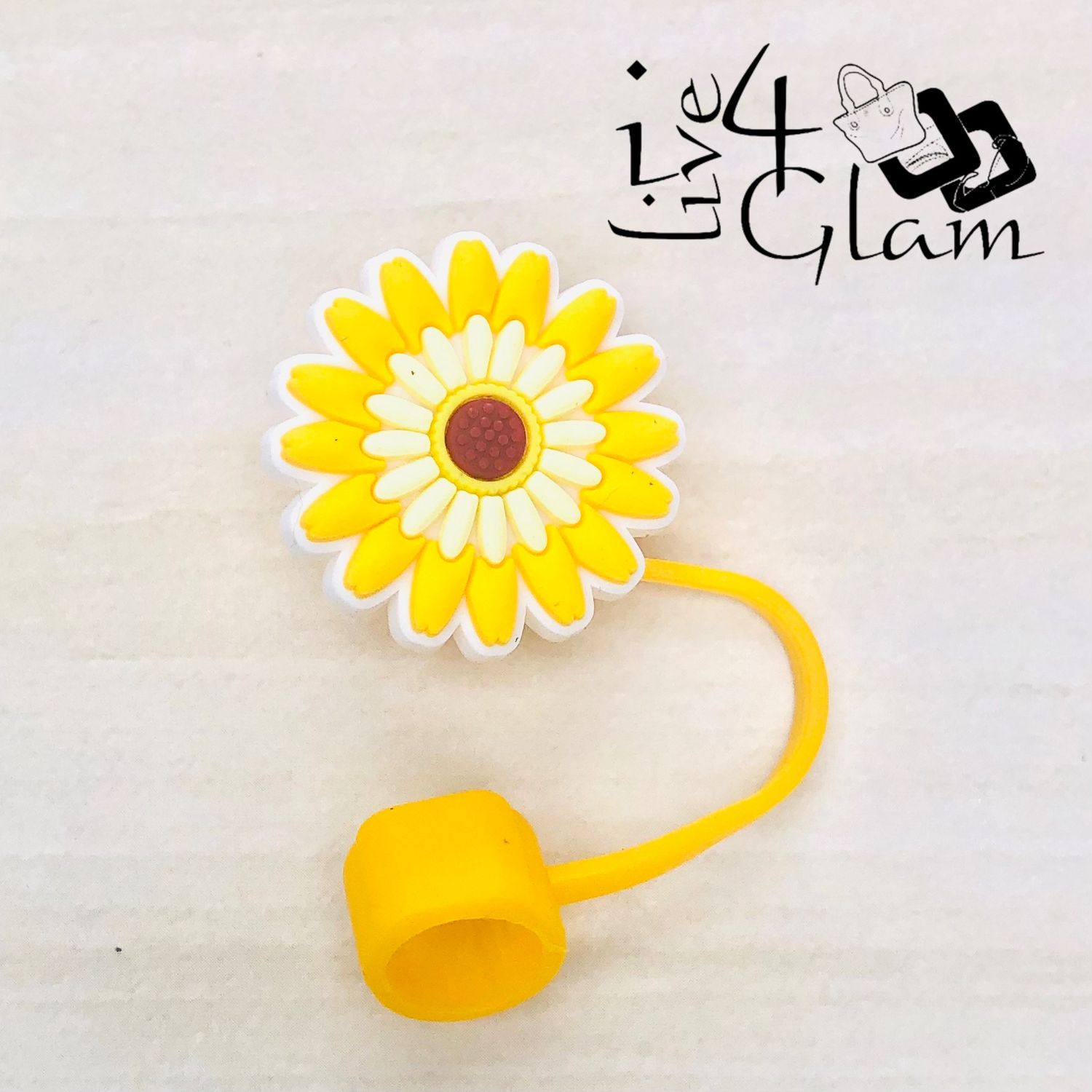 Flower Large Straw Cover , Style: Yellow Sunflower