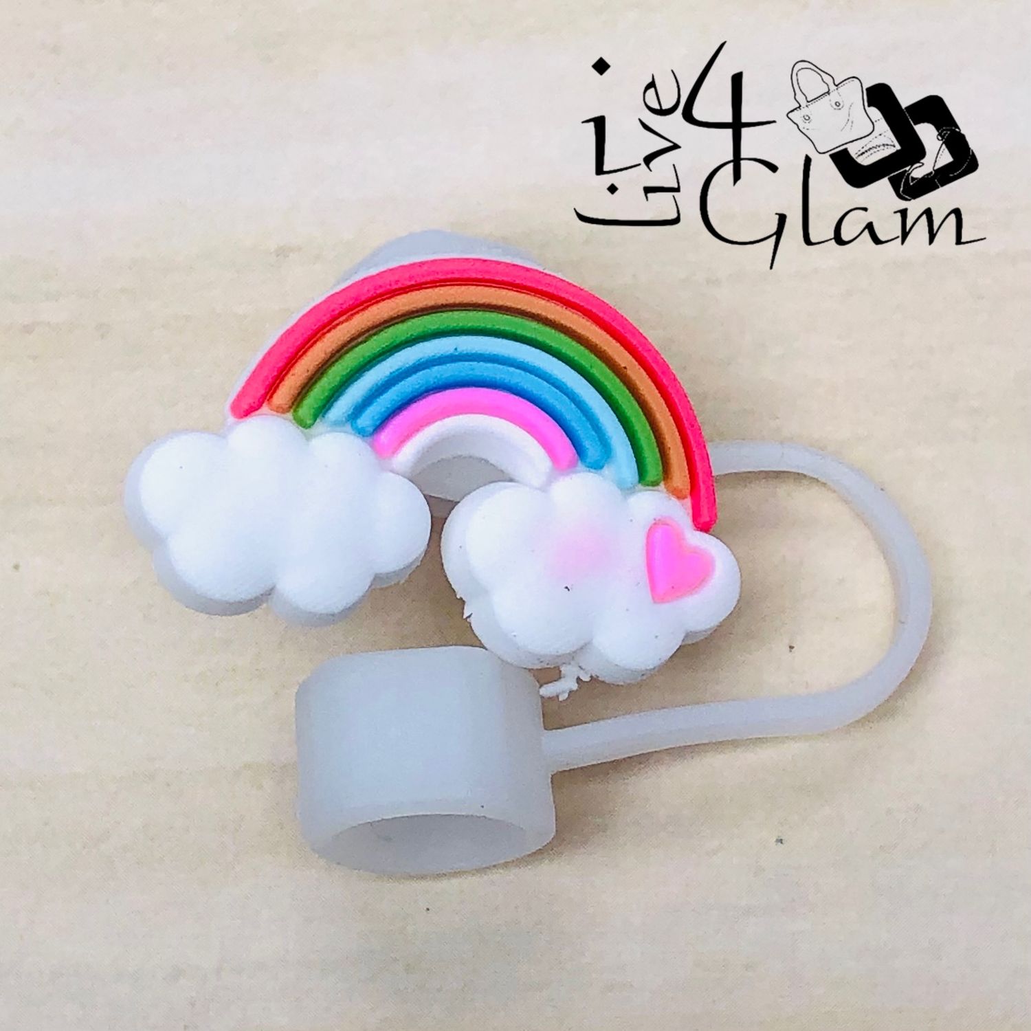 Rainbow Large Straw Cover , Style: White