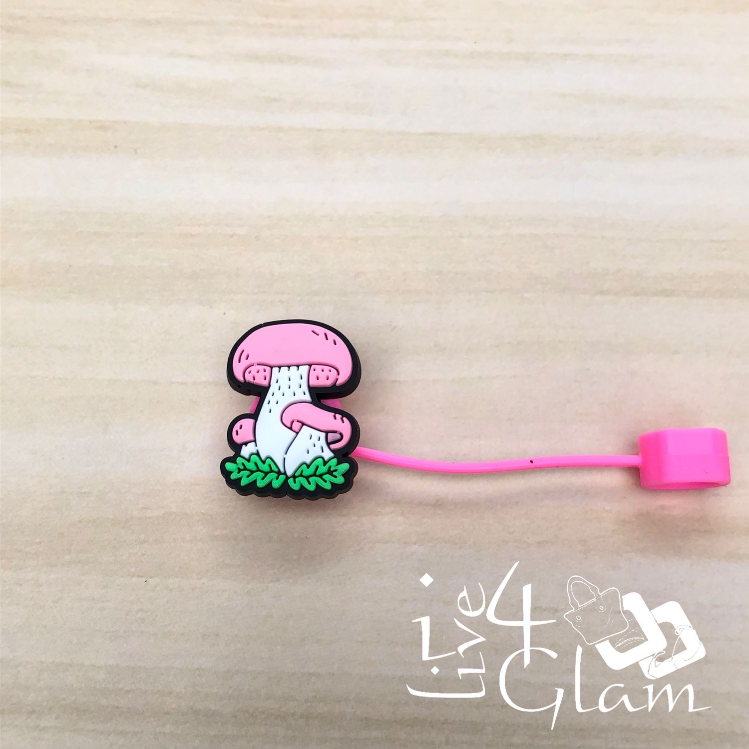Mushroom Large Straw Cover, Color: Pink