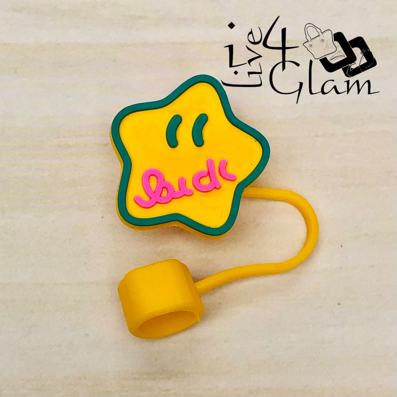 Yellow Large Straw Cover , Style: Star