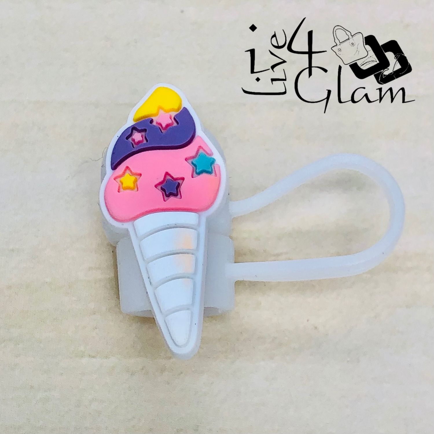Ice Cream Large Straw Cover , Style: Purple and Pink