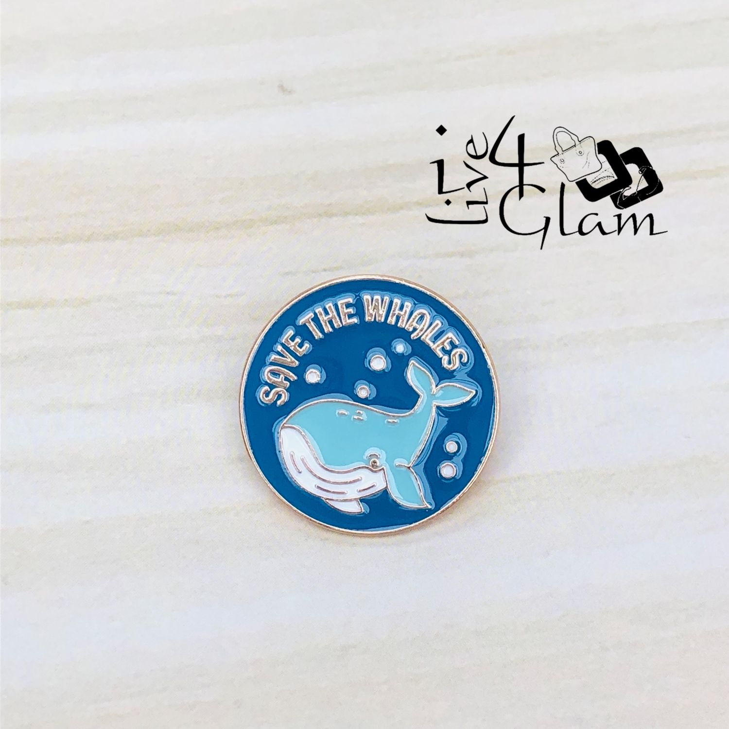 Quote Enamel Pin, Style: Save the Whales