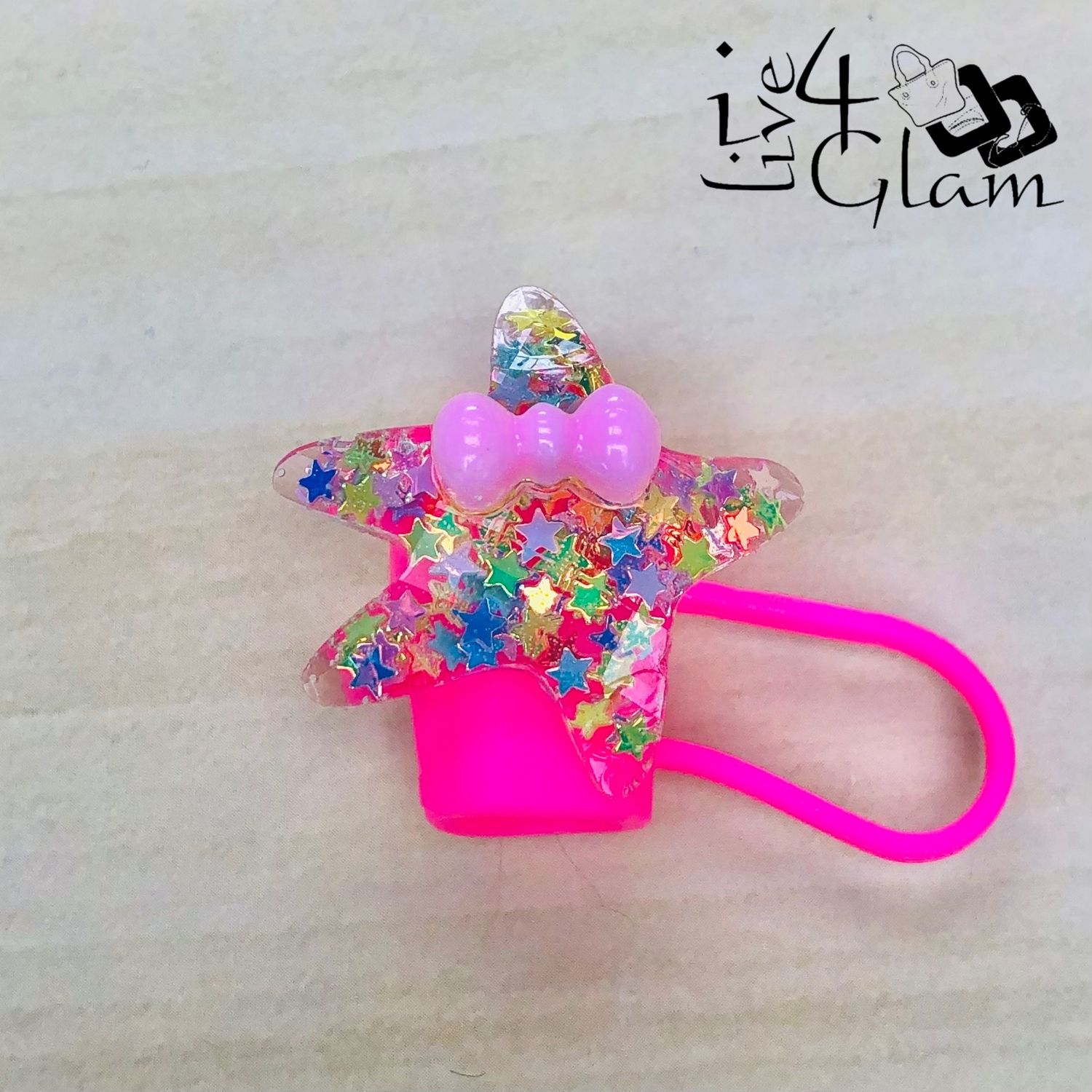 Iridescent Star Pink Large Straw Cover