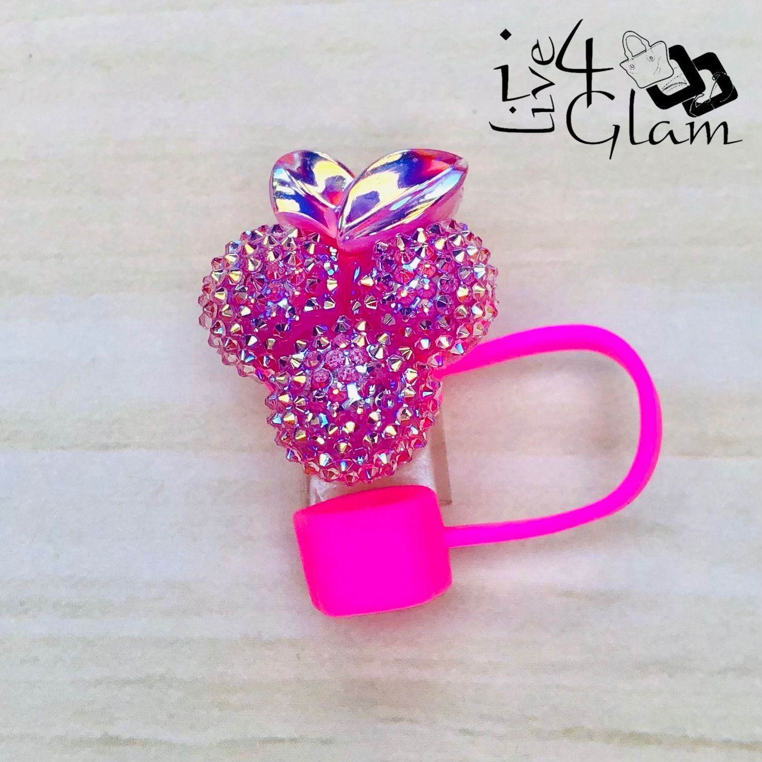 Iridescent Mickey Pink Large Straw Cover