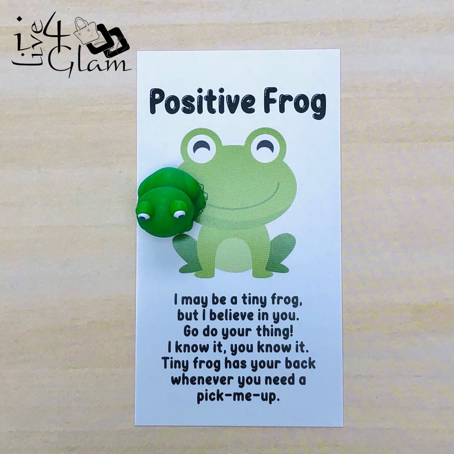 Inspirational Card with Pocket Animal Frog