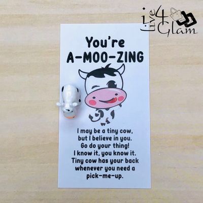 Inspirational Card with Pocket Animal Cow