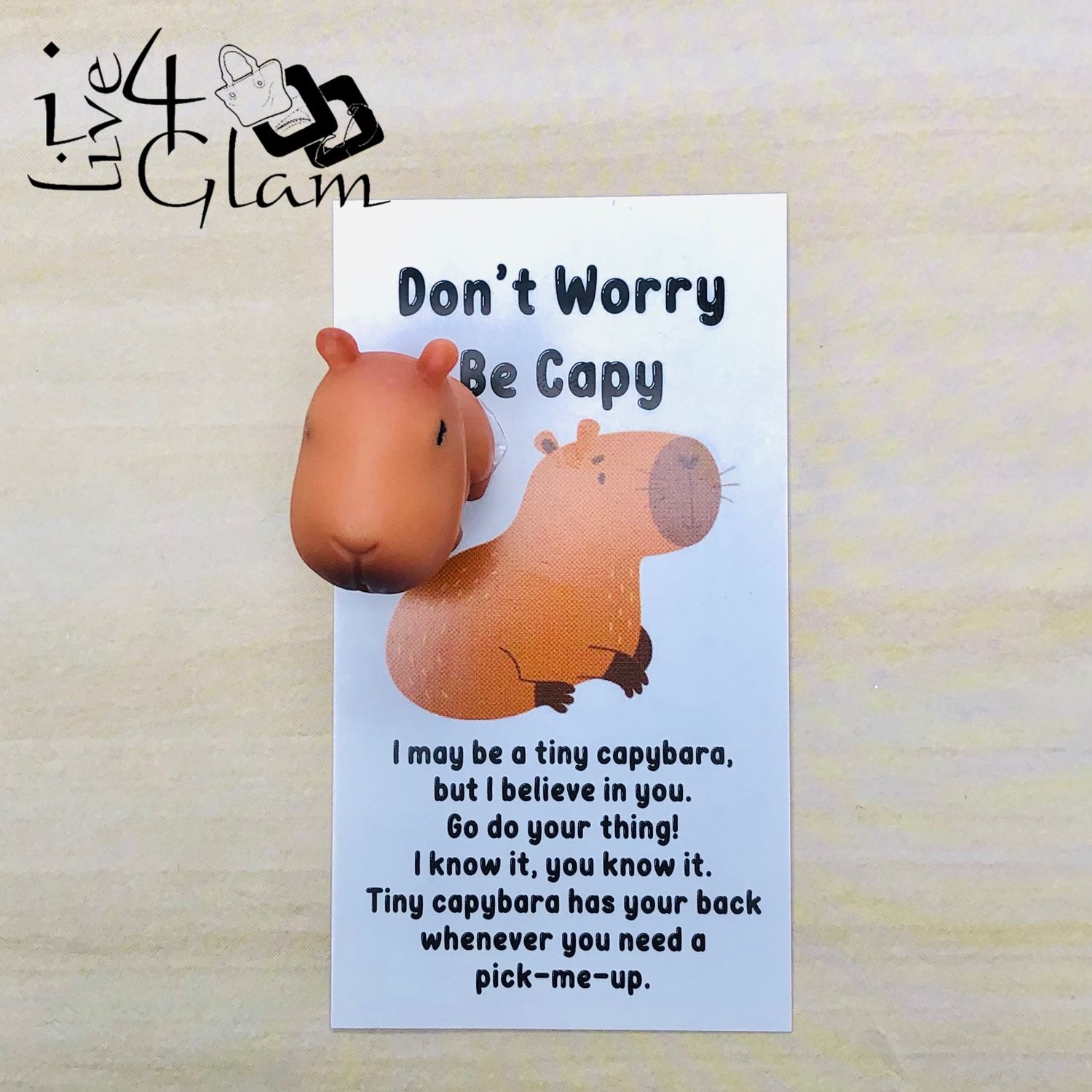 Inspirational Card with Pocket Animal Capybara