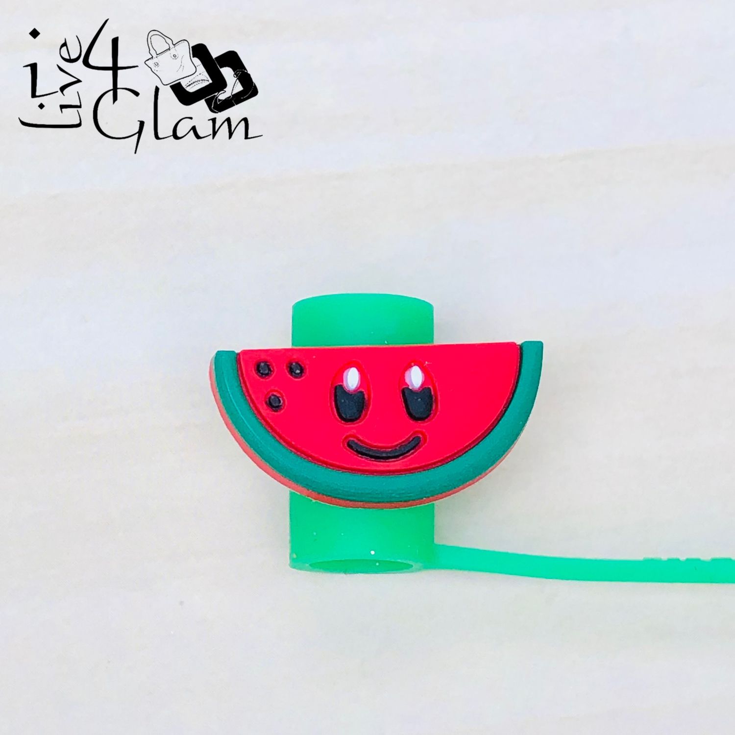Green Silicone Straw Cover, Style: Watermelon