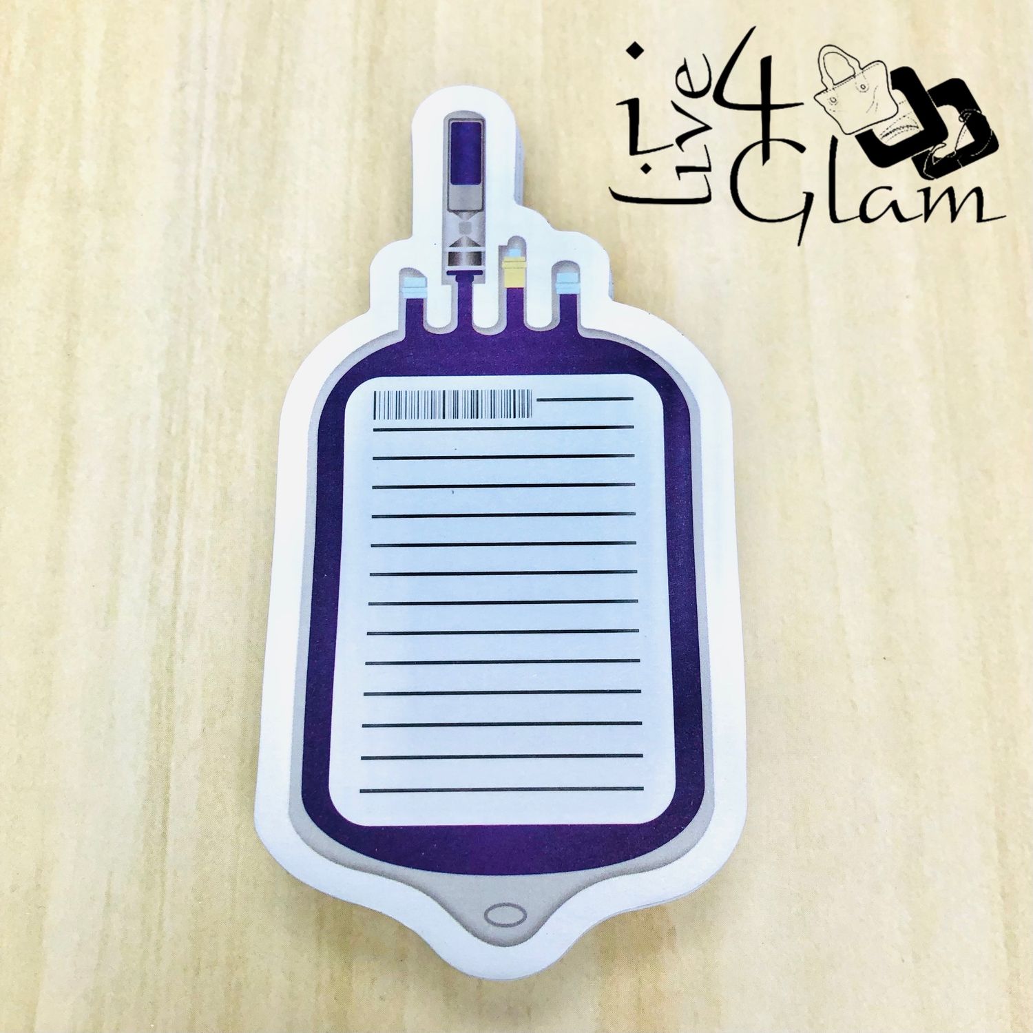 Blood Bag Sticky Notes, Color: Purple