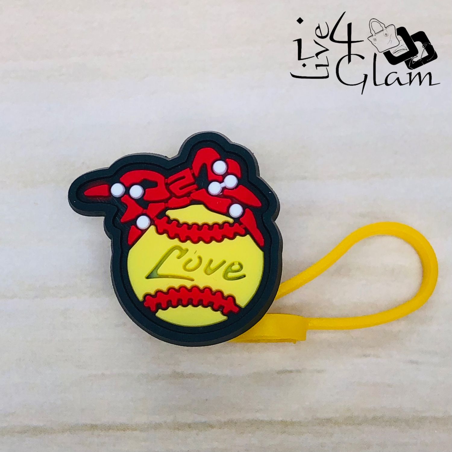 Baseball Silicone Straw Cover, Style: Love Baseball
