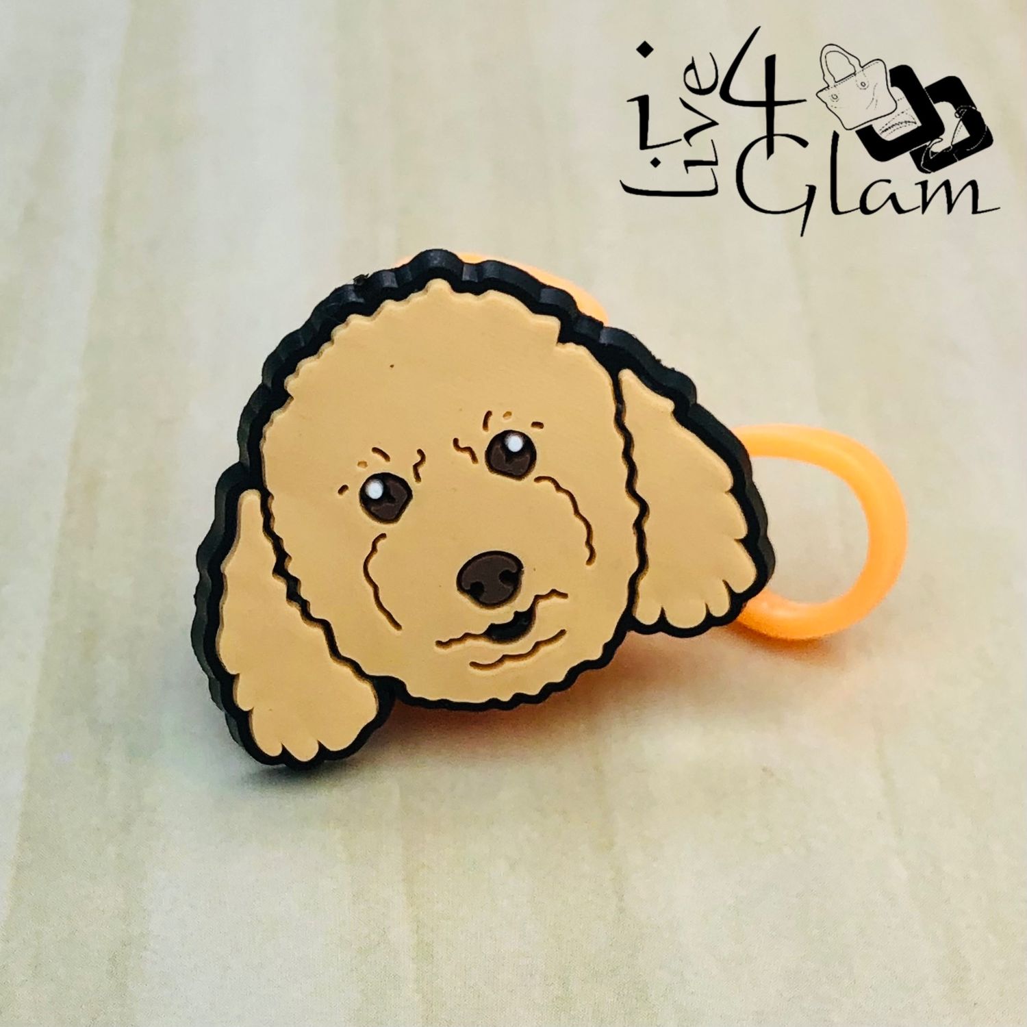 Orange Poodle Large Straw Cover