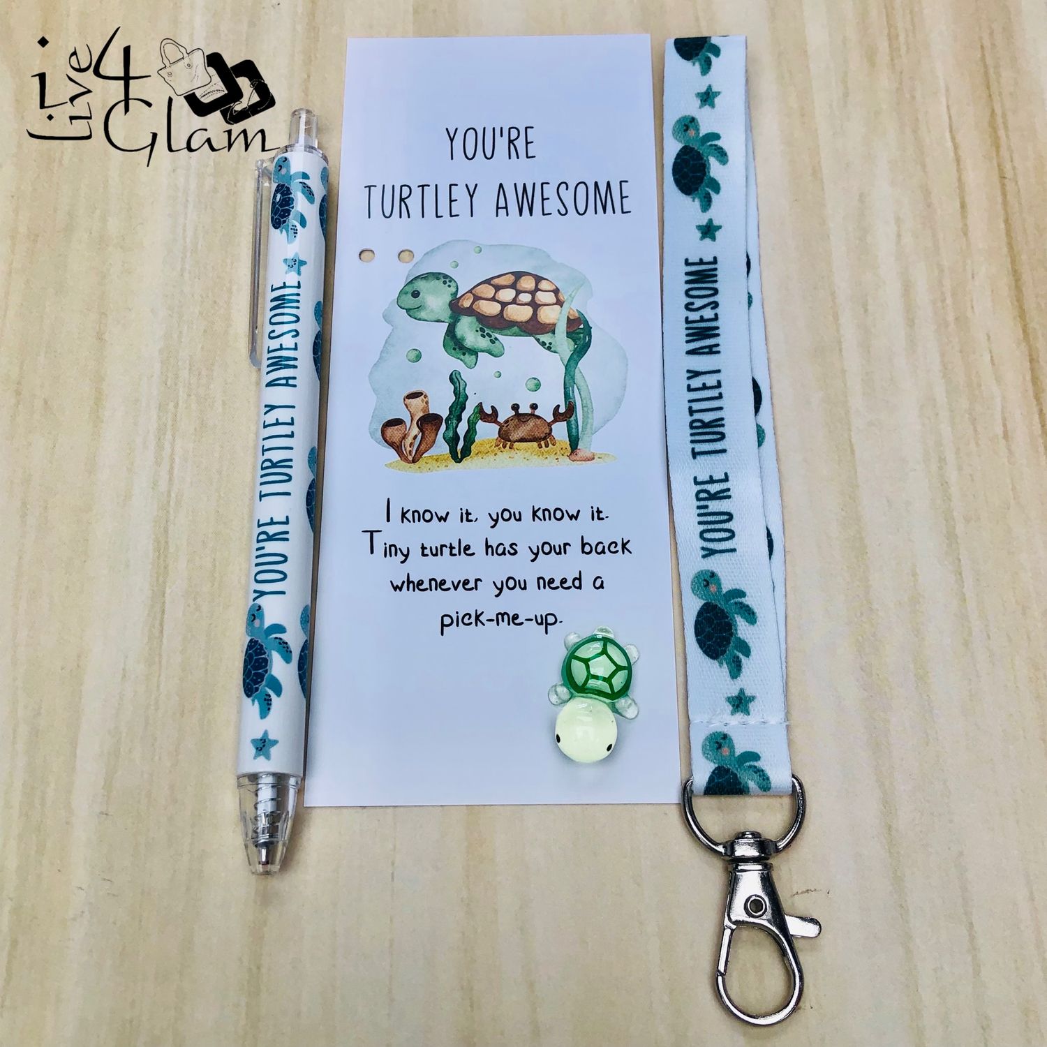 You&#39;re Turtley Glow Turtle Bookmark, Pen and Lanyard, Color: Style 6