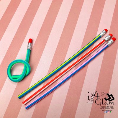 Multicoloured Striped Flexible Pencil