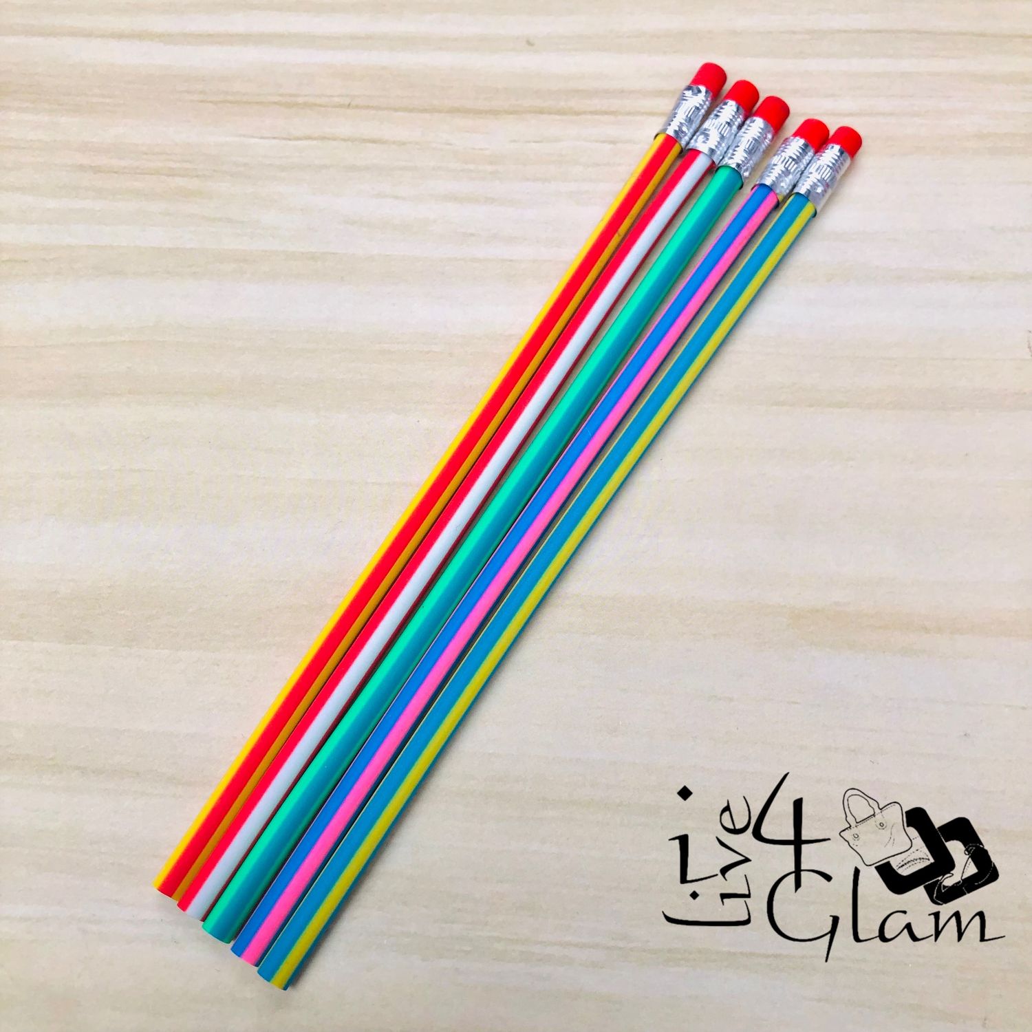Multicoloured Striped Flexible Pencil