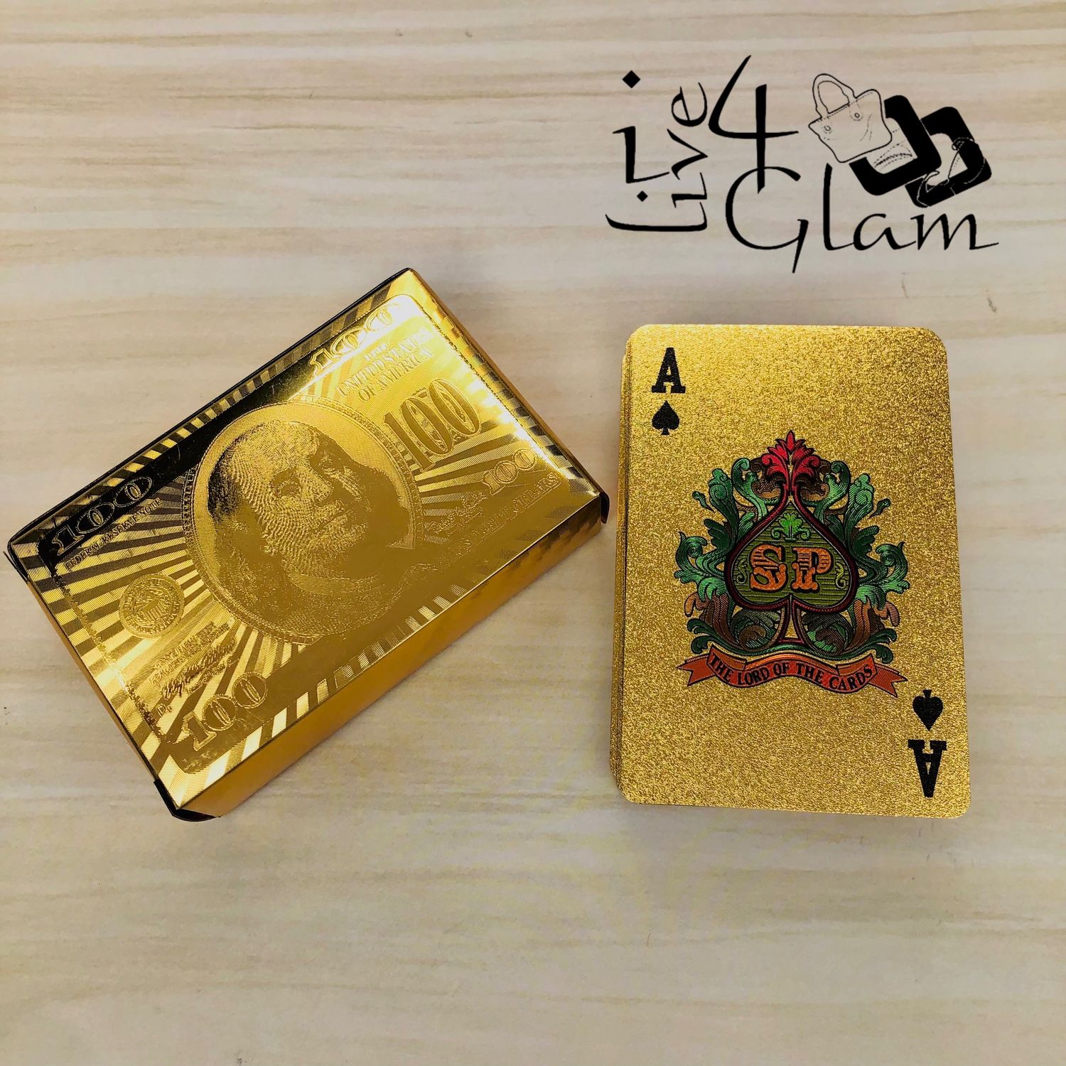 Waterproof Luxury Foil Playing Cards Gold