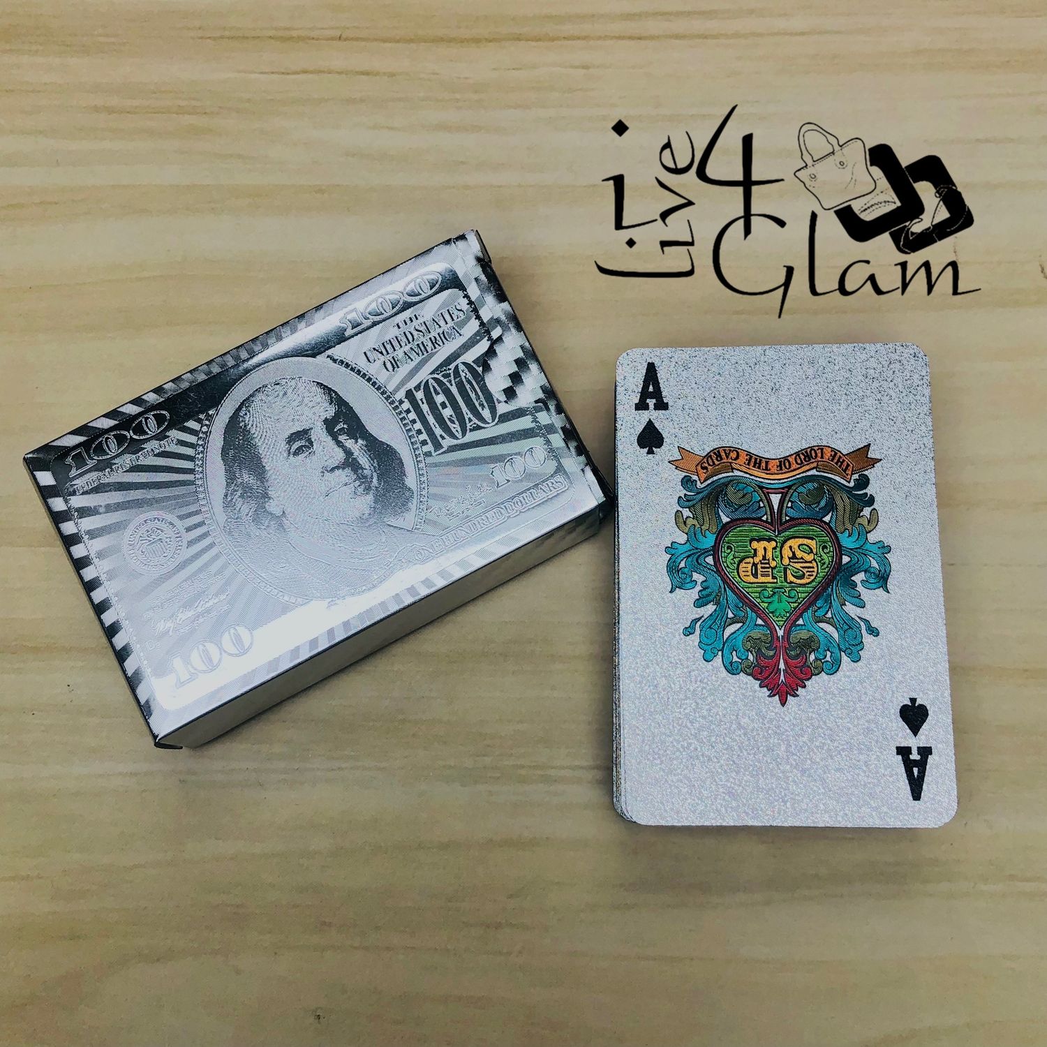 Waterproof Luxury Foil Playing Cards Silver